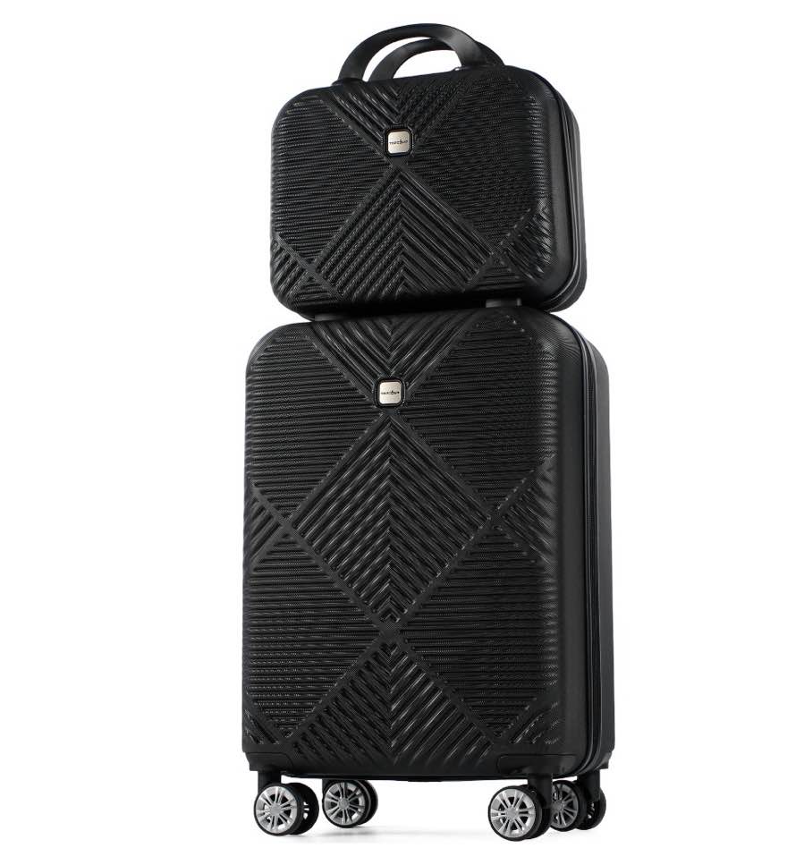 tripcomp luggage sets 2 piece suitcase set (14/20/)hardside suitcase with spinner wheels lightweight carry on luggage(black)