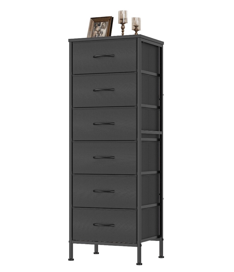 ezkamfort tall 6 drawer dresser for bedroom, chest of drawers, black dressers organizer, drawers for clothes