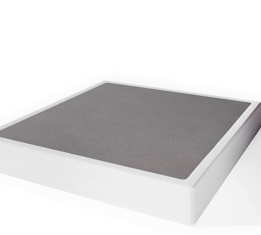 uliesc queen box spring, 7 inch queen size box spring only, metal box spring queen with fabric cover, sturdy mattress foundation, noise free, non-slip, easy assembly