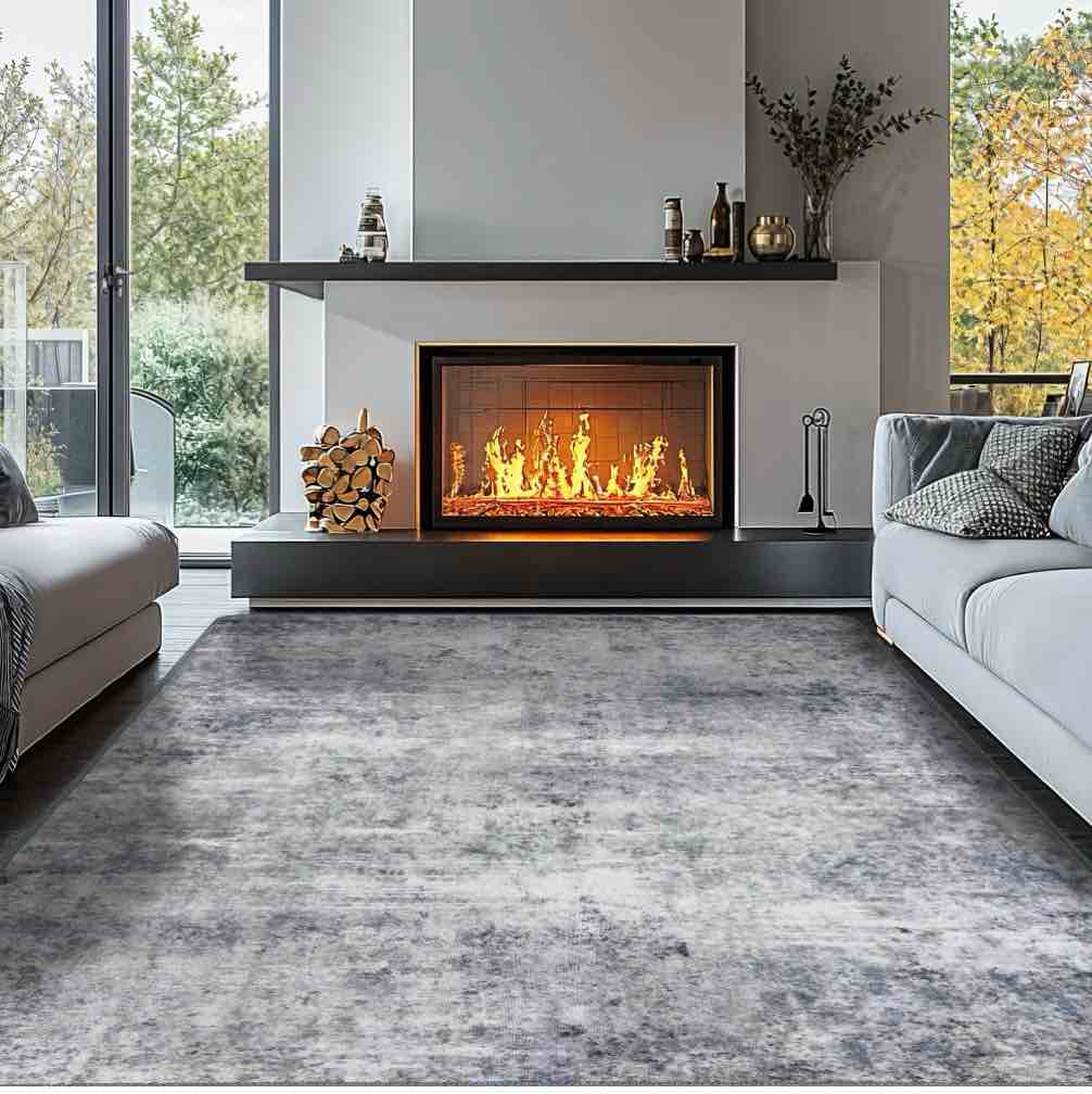 sonoro kate 8 x10  area rugs for living room  machine washable oriental vintage non slip soft indoor area carpet  gray/blue