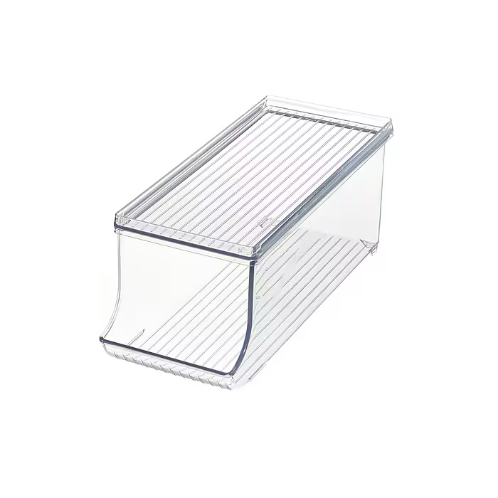 idesign soda can organizer with lid for pantry or refrigerator - clear - made in usa 1 piece