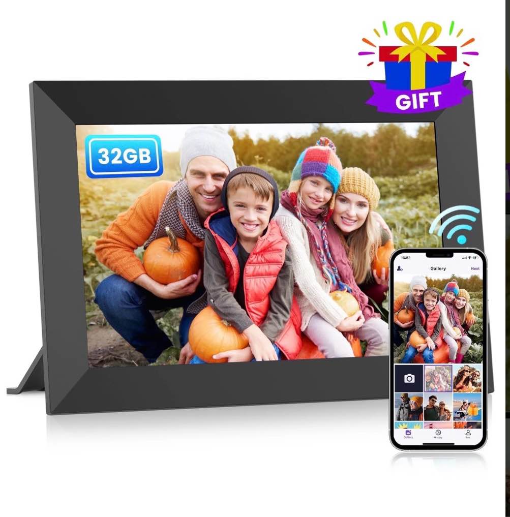 Msake 32GB 10.1 inch Digital Picture Frame, WiFi Digital Photo Frame with IPS HD Touch Screen,Electronic Photo Frames Send Photos/Videos via Free App from Anywhere, Auto-Rotate,Best Gift Choices!