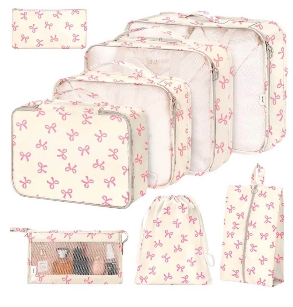 Livhil 8Pcs Packing Cubes for Luggage Packing Cubes for Travel Luggage Packing Organizers (Bow)