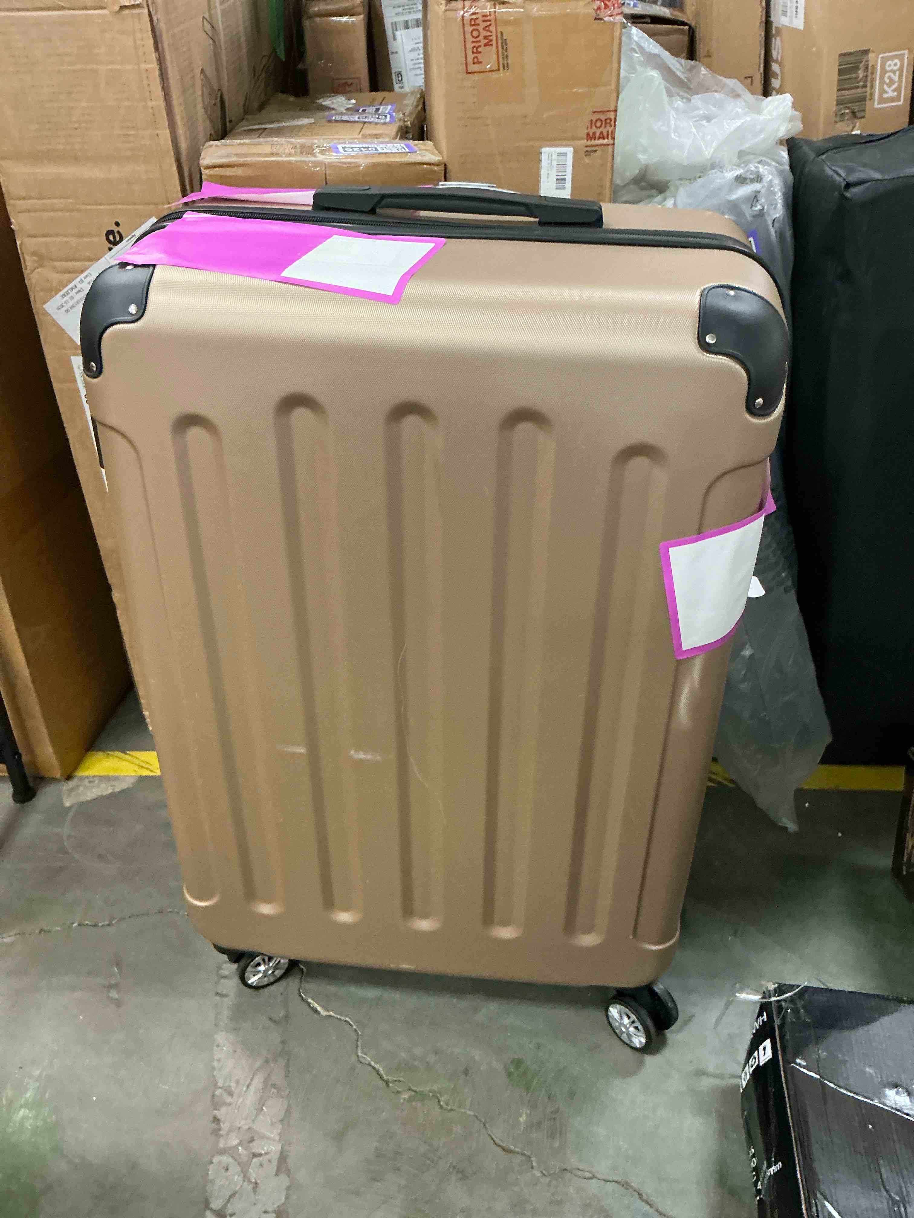 Condition photo showing Good Condition for Sunbee 3 Piece Luggage Sets Hardshell Lightweight Suitcase with TSA Lock Spinner Wheels  Champagne