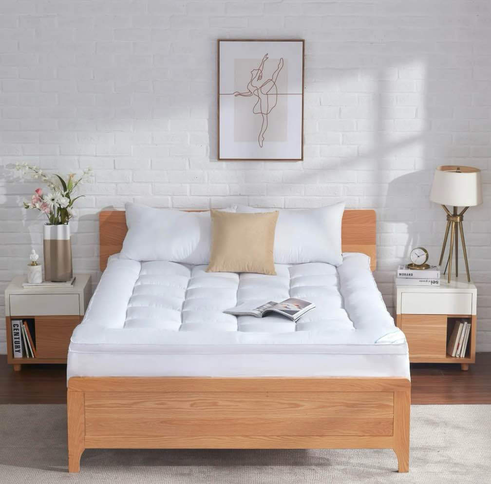 SINWEEK Extra Thick Mattress Topper  Cooling Mattress Pad Cover  Organic Cotton Pillow Top Protector with 8-21 inch Deep Pocket  King Size