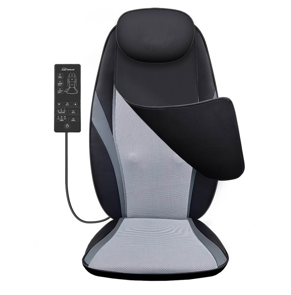 Snailax Shiatsu Back Massager with Heat for Pain Relief Deep Kneading Massage Pad for Office Home Use