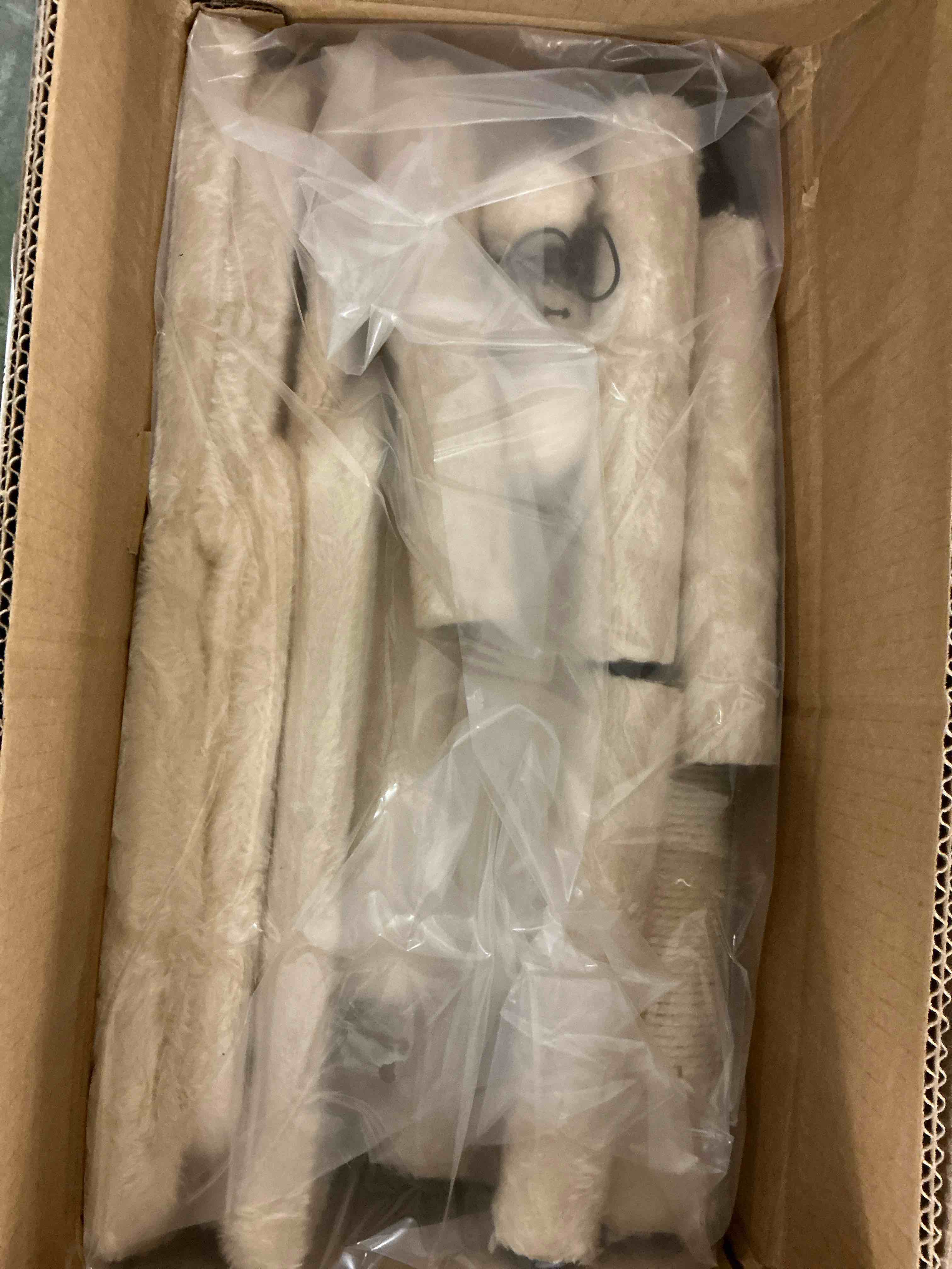 Condition photo showing New/Like New for PAWZ Road Cat Tree Condo 54" with Sisal Covered Scratching Posts Tower Deep Hammock and Large Perch for Small Cats, Beige