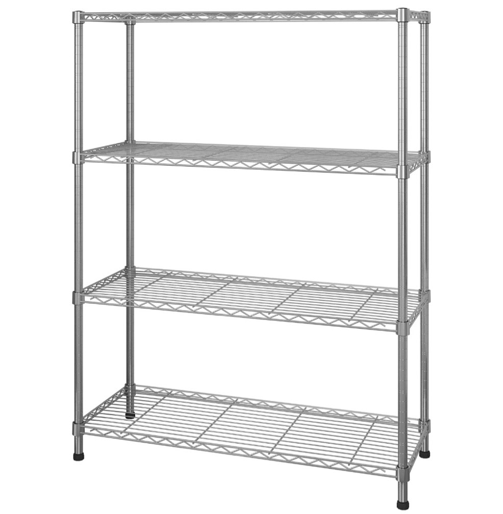 Ktaxon 4-Tier Metal Shelving Unit, Adjustable Shelf Organizer for Garage Kitchen, Storage Rack Capacity for 1100 lbs, 36"W x 14"D x 47"H, Silver