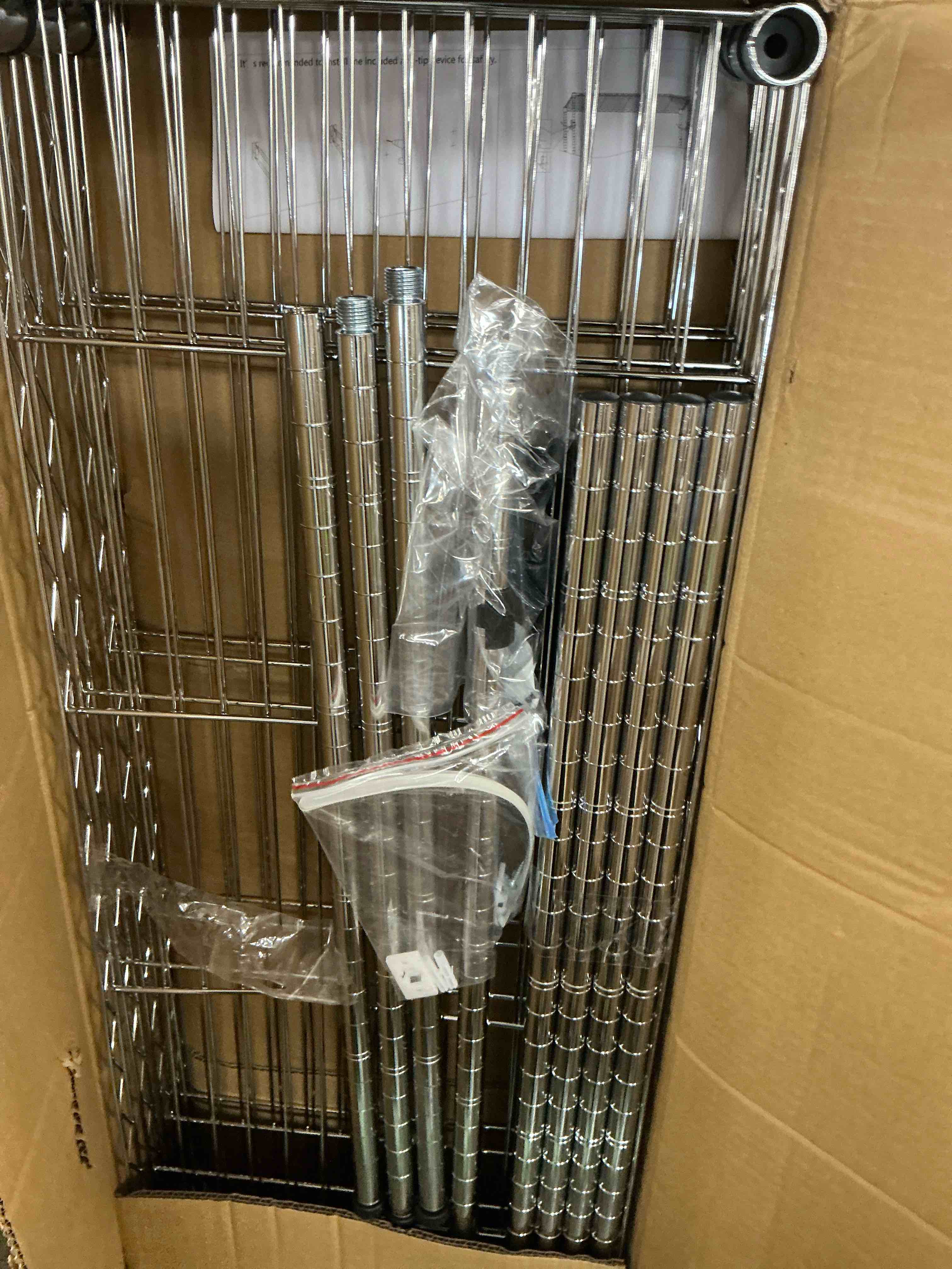 Condition photo showing Good Condition for Ktaxon 4-Tier Metal Shelving Unit, Adjustable Shelf Organizer for Garage Kitchen, Storage Rack Capacity for 1100 lbs, 36"W x 14"D x 47"H, Silver