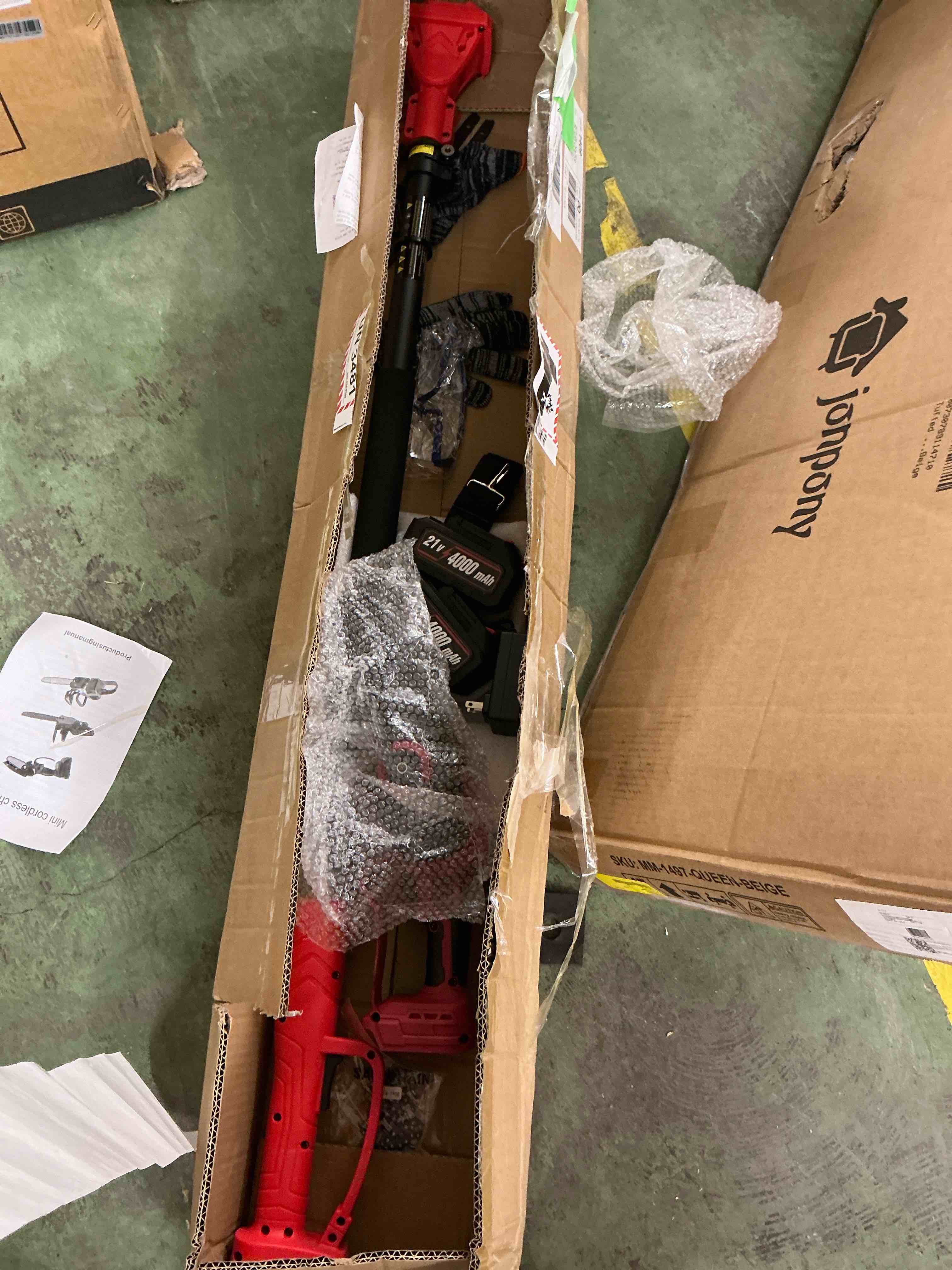 Condition photo showing New/Like New for RELOIVE 2-in-1 Cordless Pole Saw & 6"&8" Mini Chainsaw with, 5.7-7.9FT Telescoping Branch Cutter with 2PCS 4000mAh Batteries and a Charger, Brushless Electric Pole Saw for Tree Trimming, Wood Cutting