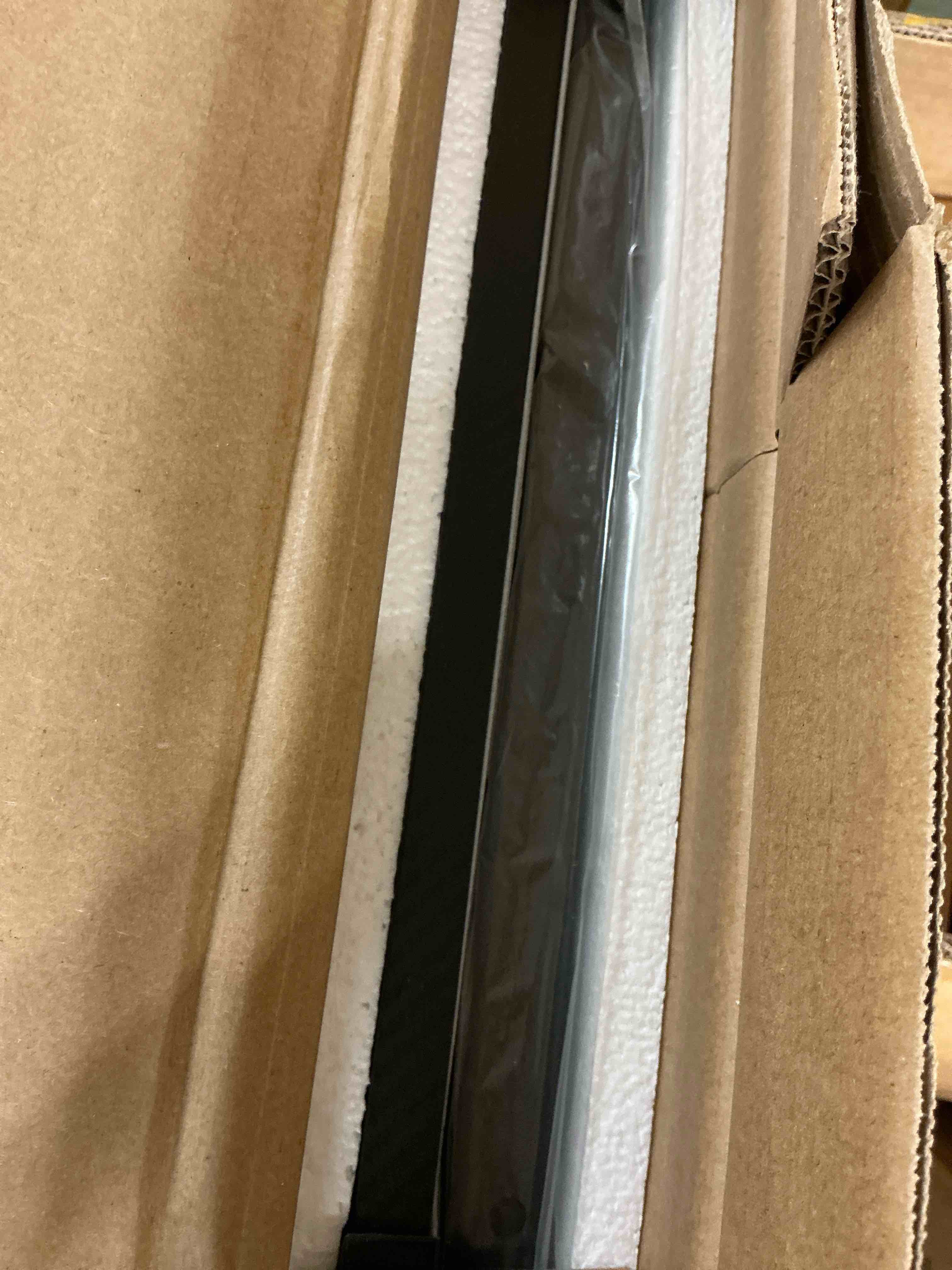 Condition photo showing New/Like New for Pinmoco 32 inch Small Desk Computer Desk with Fabric Drawers& RGB LED Light, Writing Desk, White Vanity Desk with Hanging Hook Hook for Home, Bedroom, Black