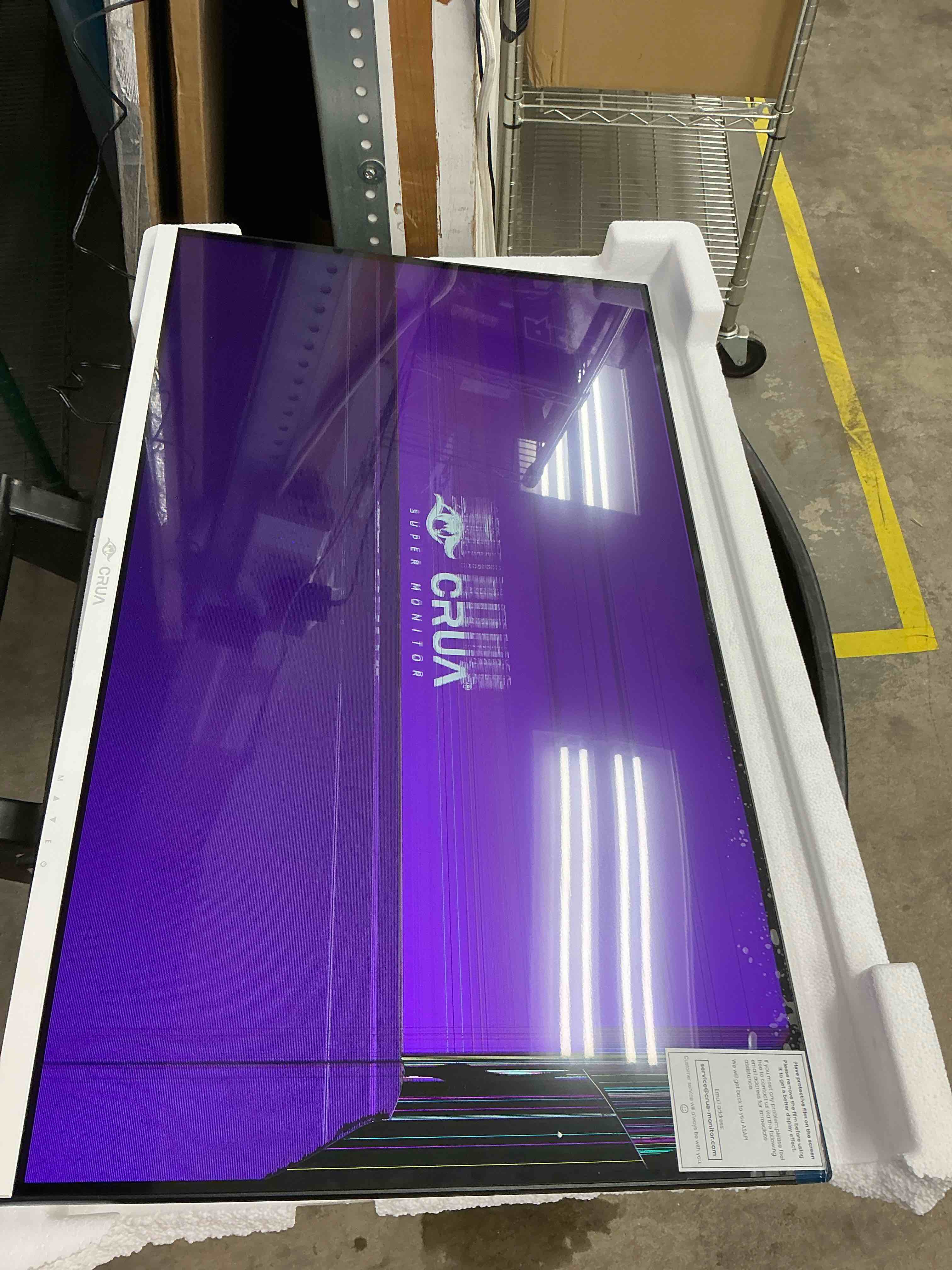 Condition photo showing As Is for CRUA 32" 2K 75Hz IPS Computer Monitor, QHD 1440P with Build-in Speakers, 100% SRGB,FreeSync,HDMI Port-White