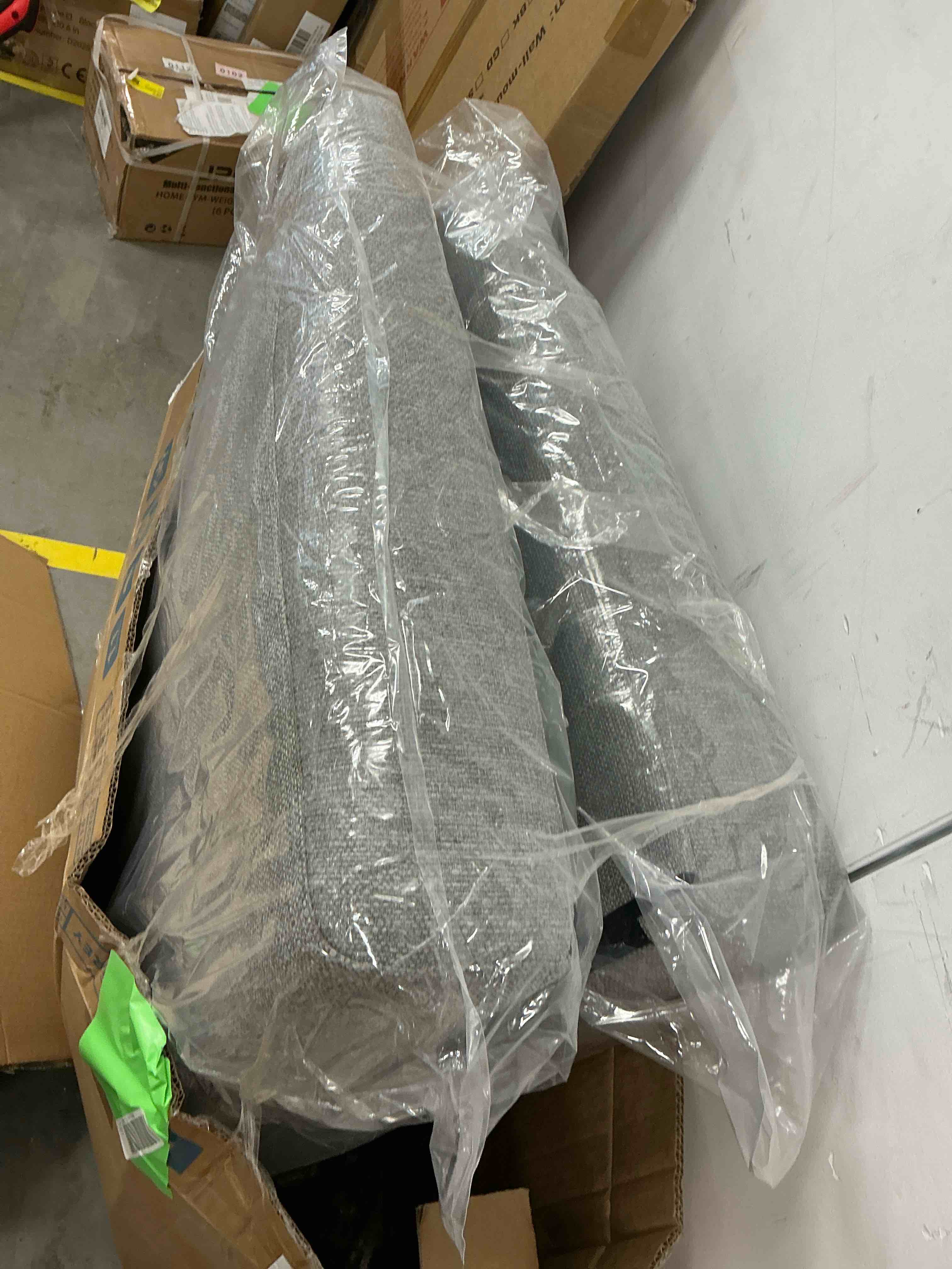 Condition photo showing Good Condition for Pinmoco 4.7'' Upholstered Foam Headboard, Height Adjustable And Ergonomic Head Board For King Bed, Fabric Gray