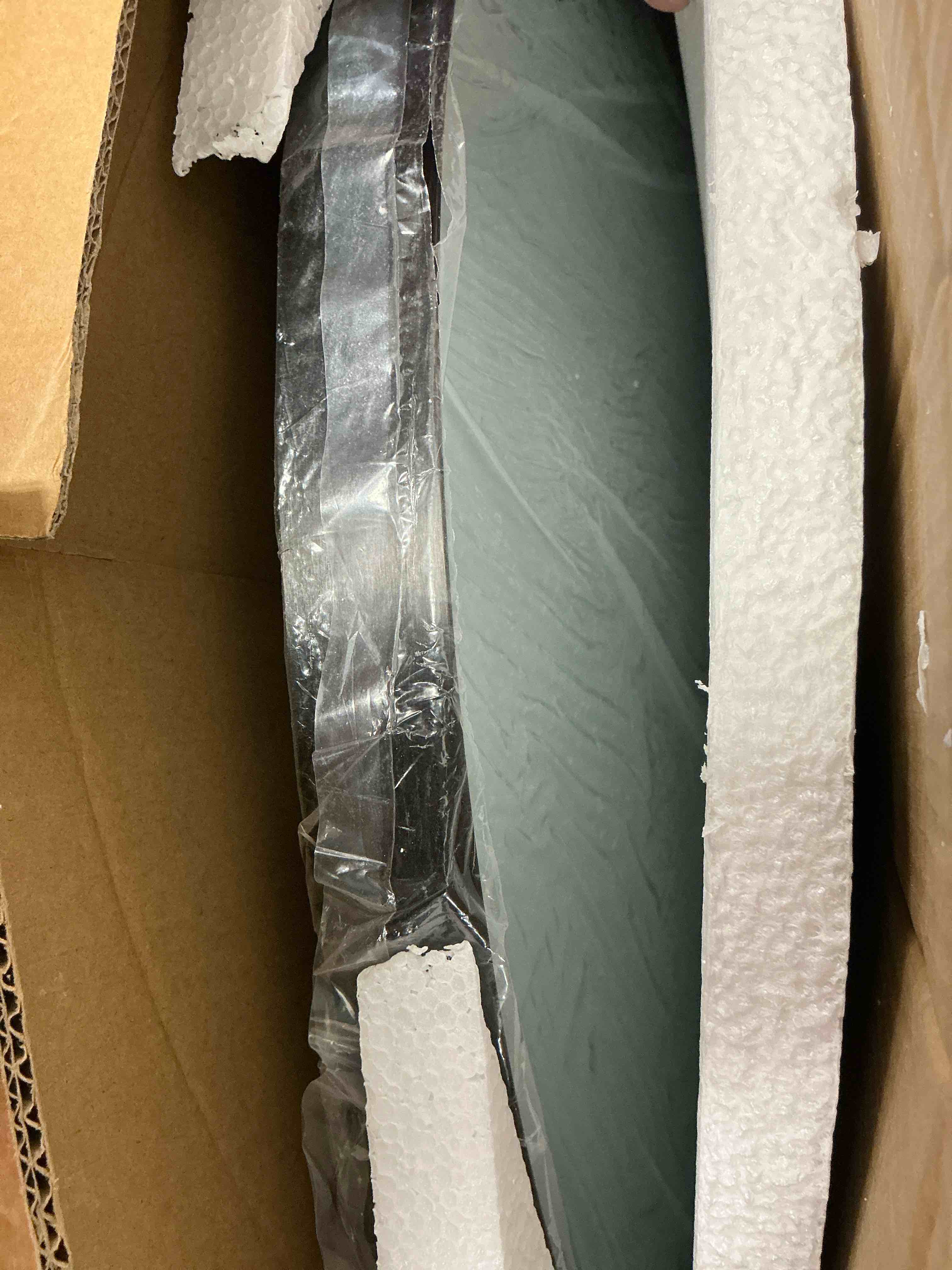 Condition photo showing New/Like New for BEAUTYPEAK 38"x 26" Arched Bathroom Vanity Mirror With Deep Frame, Black