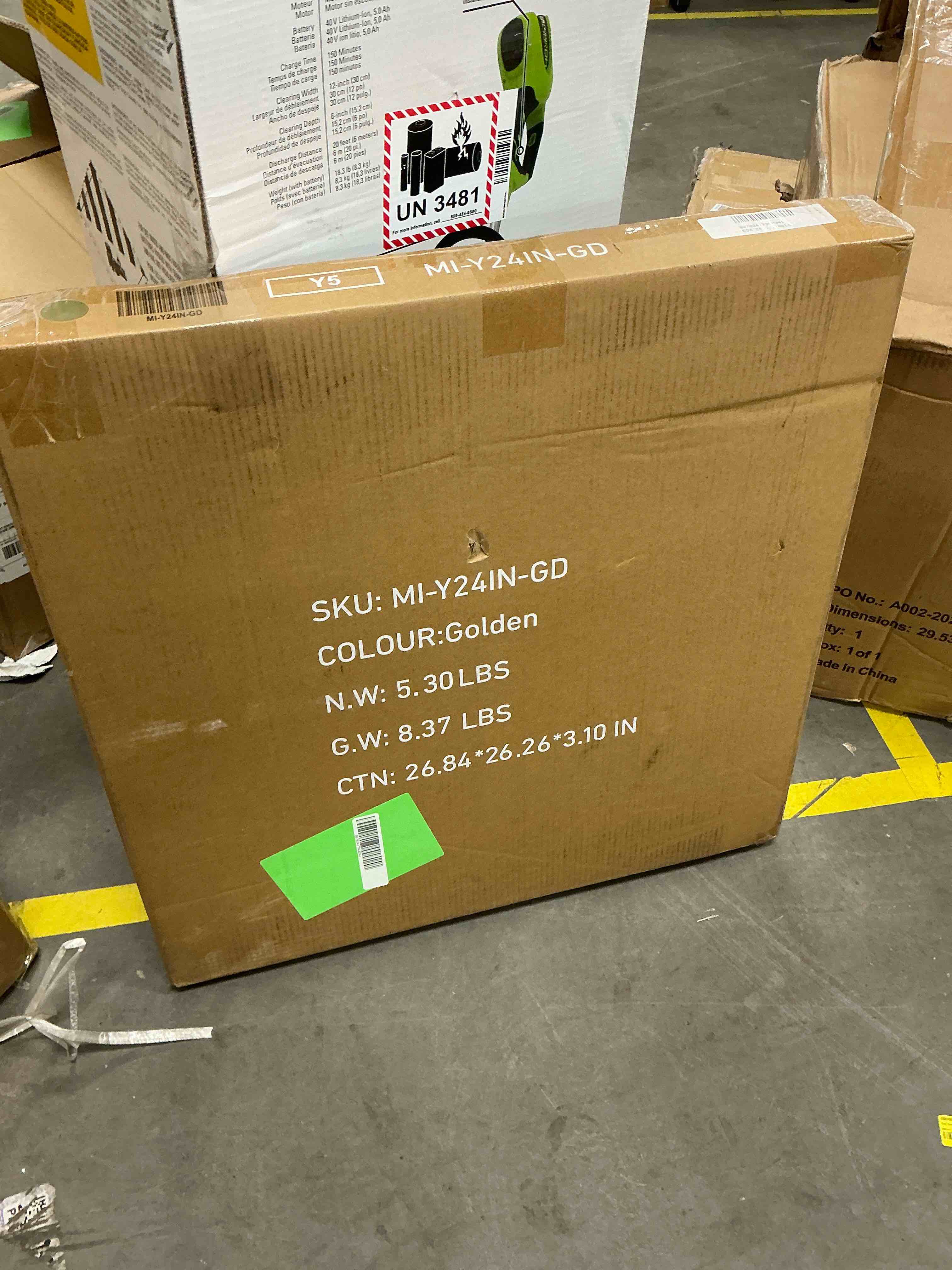 Condition photo showing New/Like New for EDX 24  Wall Round Mirror with Crystal Clear Reflection  Convenient Hanging Hooks  and Premium Aluminum Alloy Construction  Gold