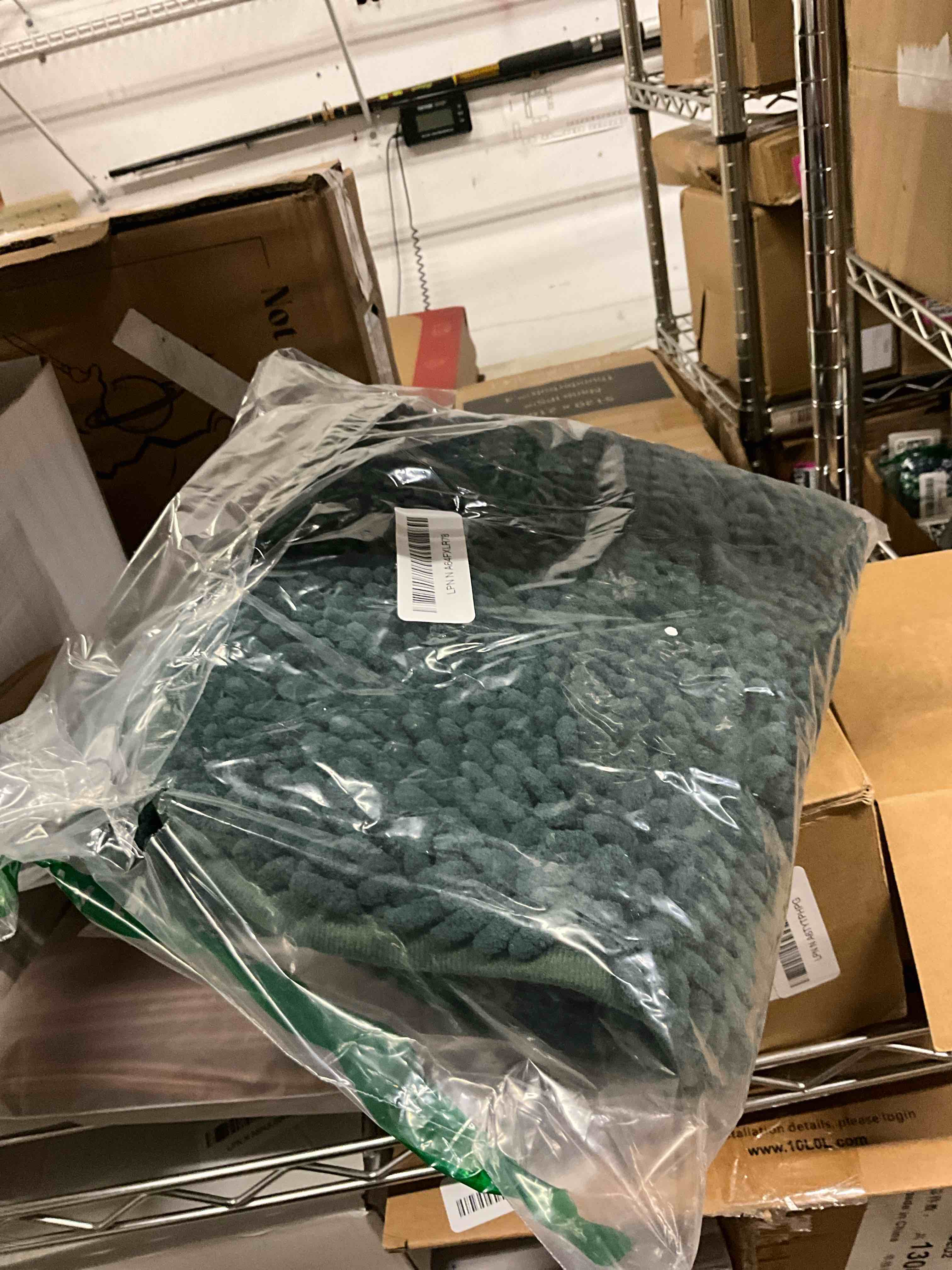 Condition photo showing Good Condition for OLANLY Dog Door Mat for Muddy Paws 30x20, Absorbs Moisture and Dirt, Absorbent Non-Slip Washable Doormat, Quick Dry Chenille Mud Mat, Entry Indoor Entryway Carpet for Inside Floor, Blackish Green Blackish Green Solid 30" x 20"