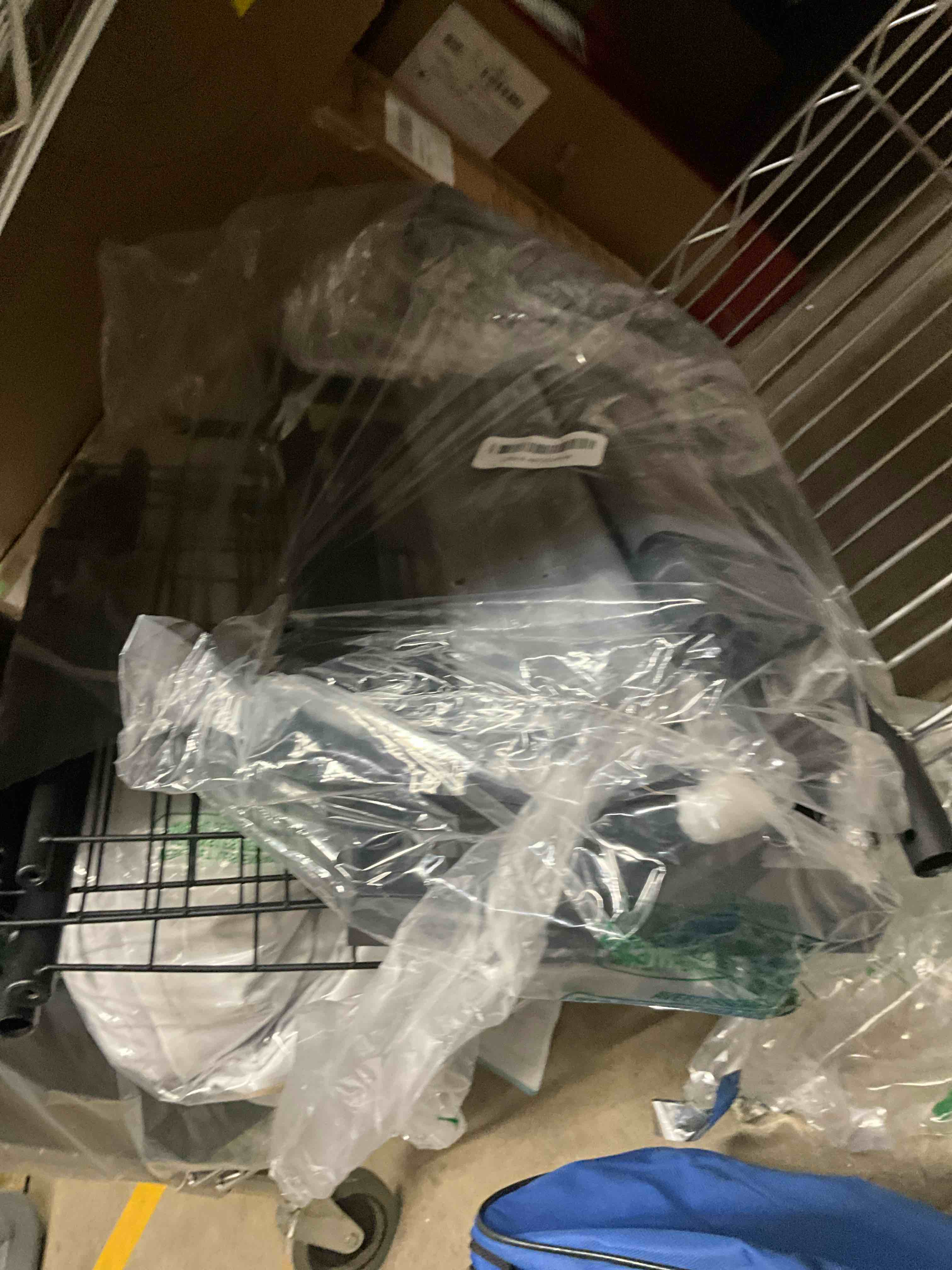 Condition photo showing Good Condition for Clothes Rack for Hanging Clothes, Double Rods Clothing Rack with 3 Tier Storage Shelves, Multifunctional Heavy Duty Garment Rack for Bedroom, Laundry, Living Room, Black Black Modern