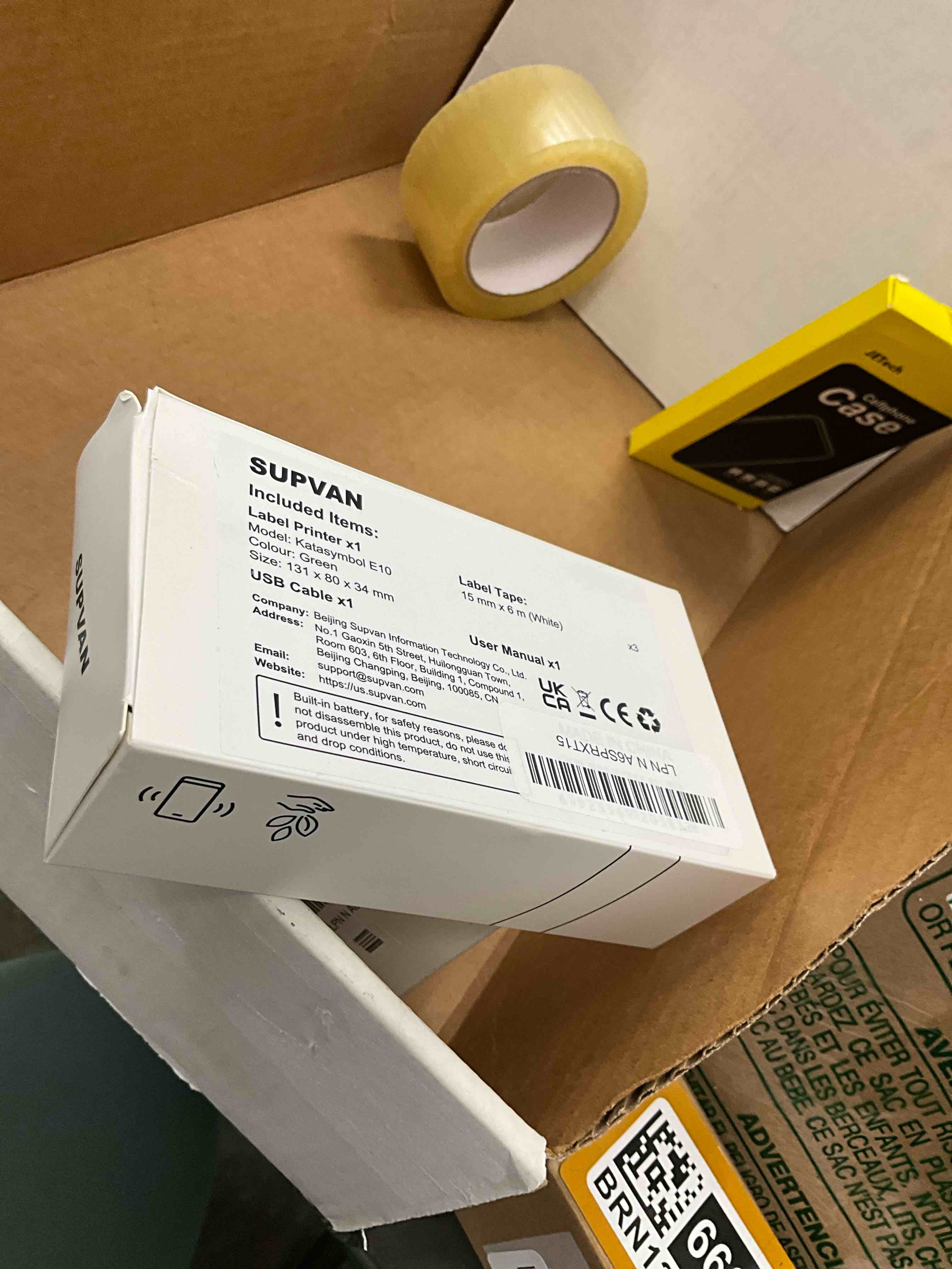 Condition photo showing Good Condition for SUPVAN E10 Bluetooth Label Maker Machine with 3 Tapes, Continuous Waterproof Label, Versatile App with 35 Fonts and 1k+ Icons, Inkless Labeler for Home, Kitchen, School, Office Organization, Green Green Machine + 3 Tapes