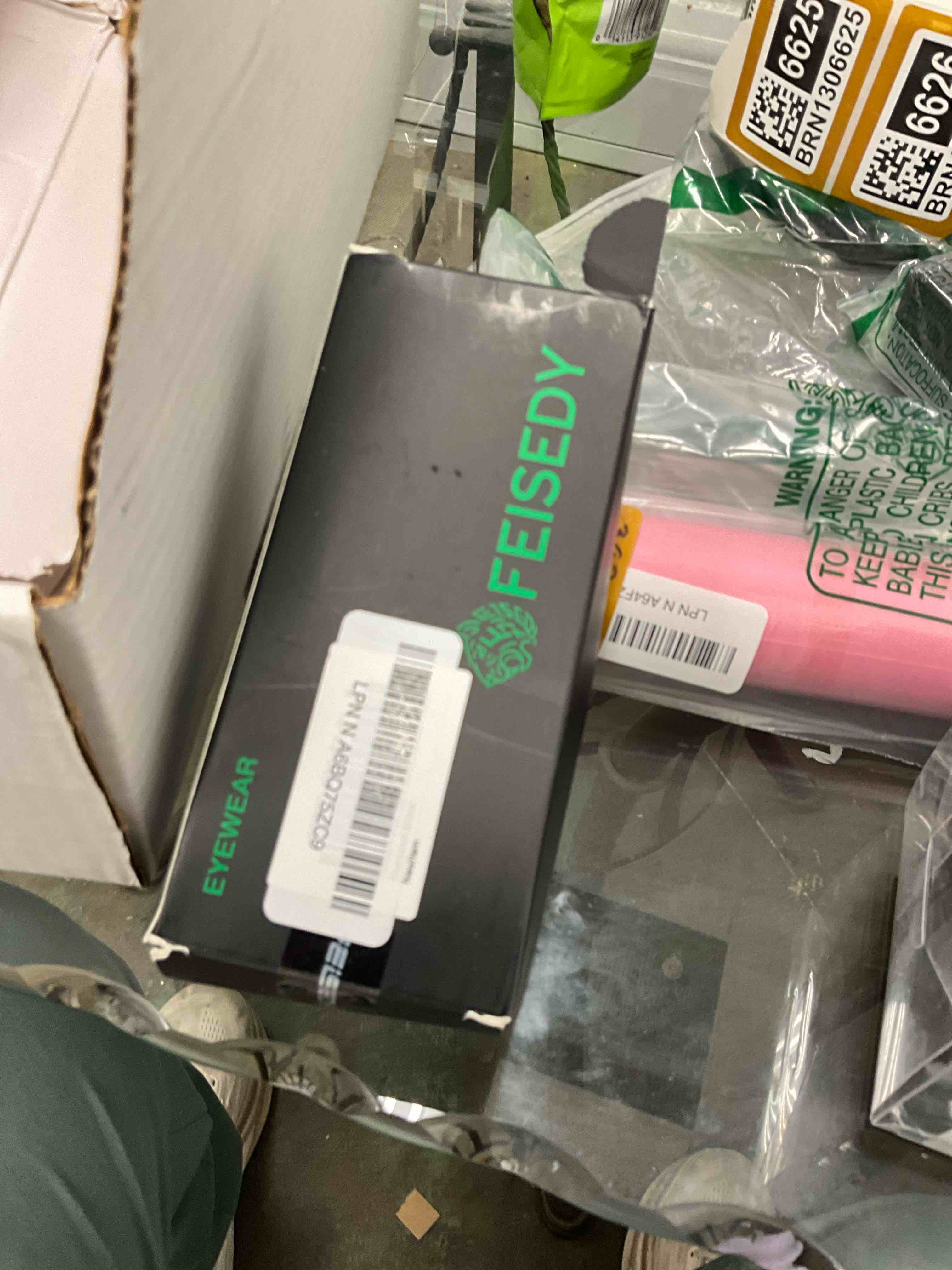 Condition photo showing Good Condition for FEISEDY 2Pack Blue Light Blocking Glasses Fake Nerd Clear Square Computer Lightweight Pilot Glasses Frame Oversized B2866 2pack Black+cow Leopard 54 Millimeters