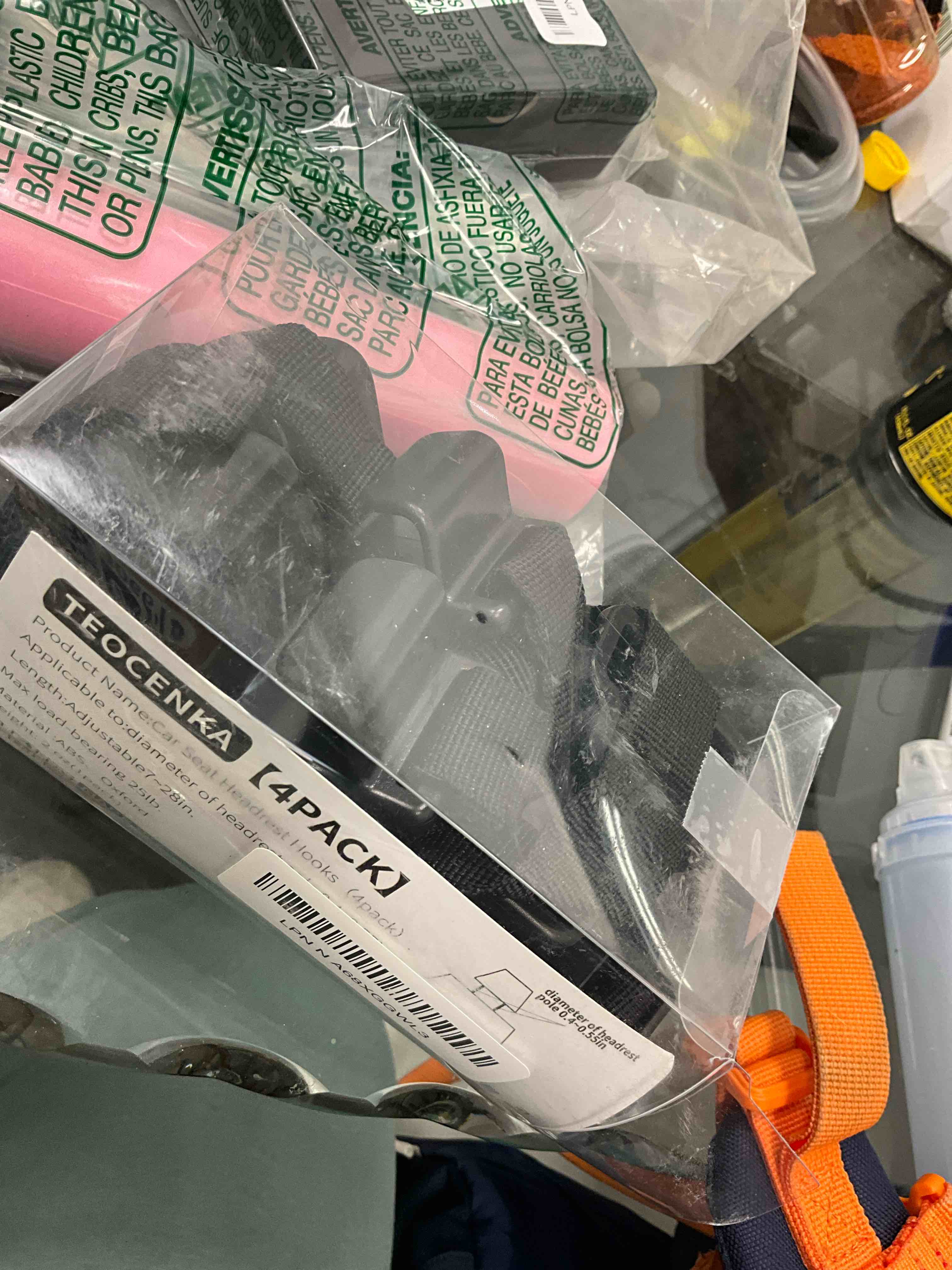 Condition photo showing Good Condition for 4-Pack Headrest Hooks for Car Universal Interior Auto Vehicle Back Front Seat Hanger Holder Organizer for Handbags Purses Coats and Grocery Bags