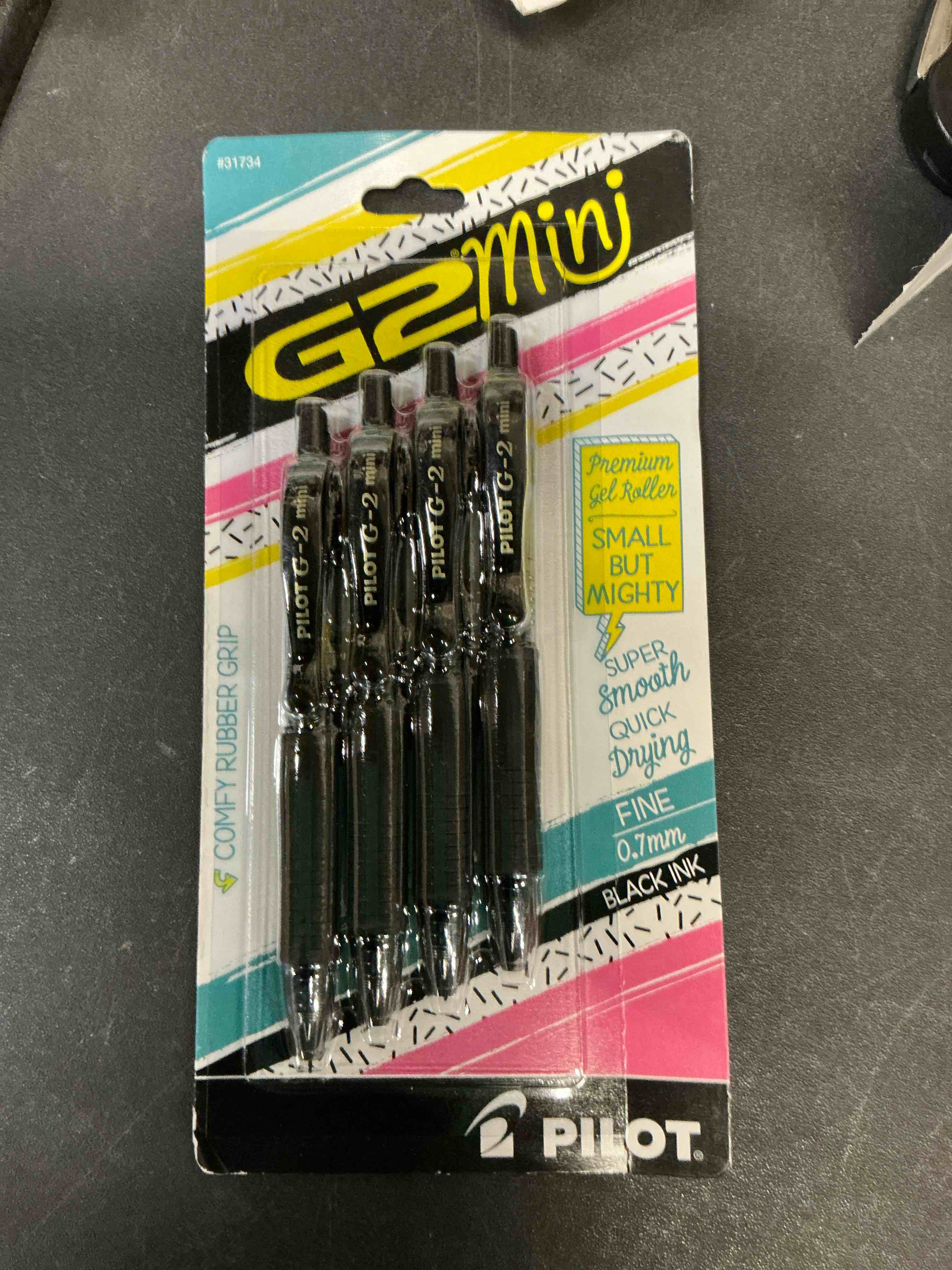 Condition photo showing New/Like New for Pilot G2 Mini Gel Pen, Retractable, Fine 0.7 Mm, Black Ink, Black Barrel, 4/pack