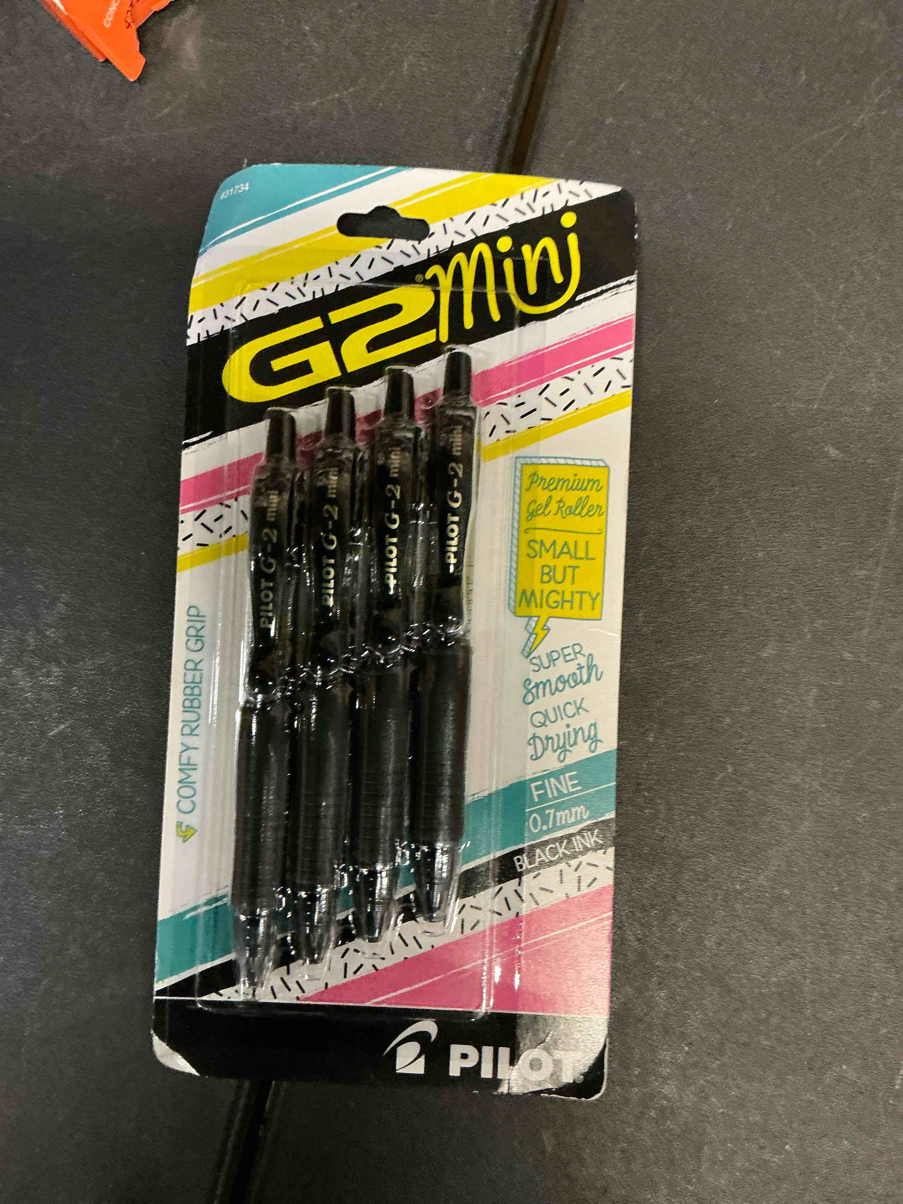 Condition photo showing New/Like New for Pilot G2 Mini Gel Pen, Retractable, Fine 0.7 Mm, Black Ink, Black Barrel, 4/pack