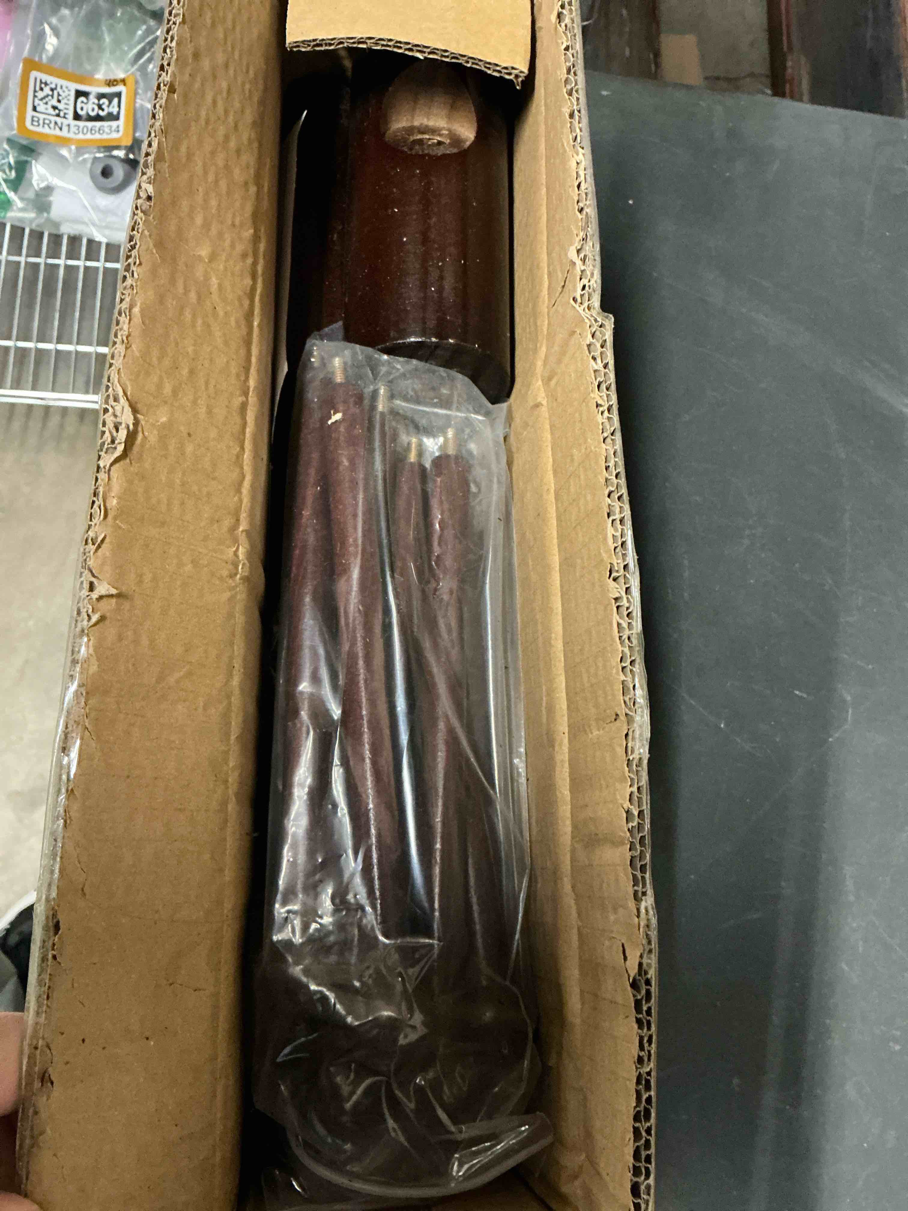 Condition photo showing Good Condition for Wooden Freestanding Coat Tree with 4 Height Options and 9 Hooks, Sturdy Coat Rack Stand for Clothes/Bags/Hats, Save Space Coat Rack for Entryway, Bedroom, Office, Narrow Place (Coffee)