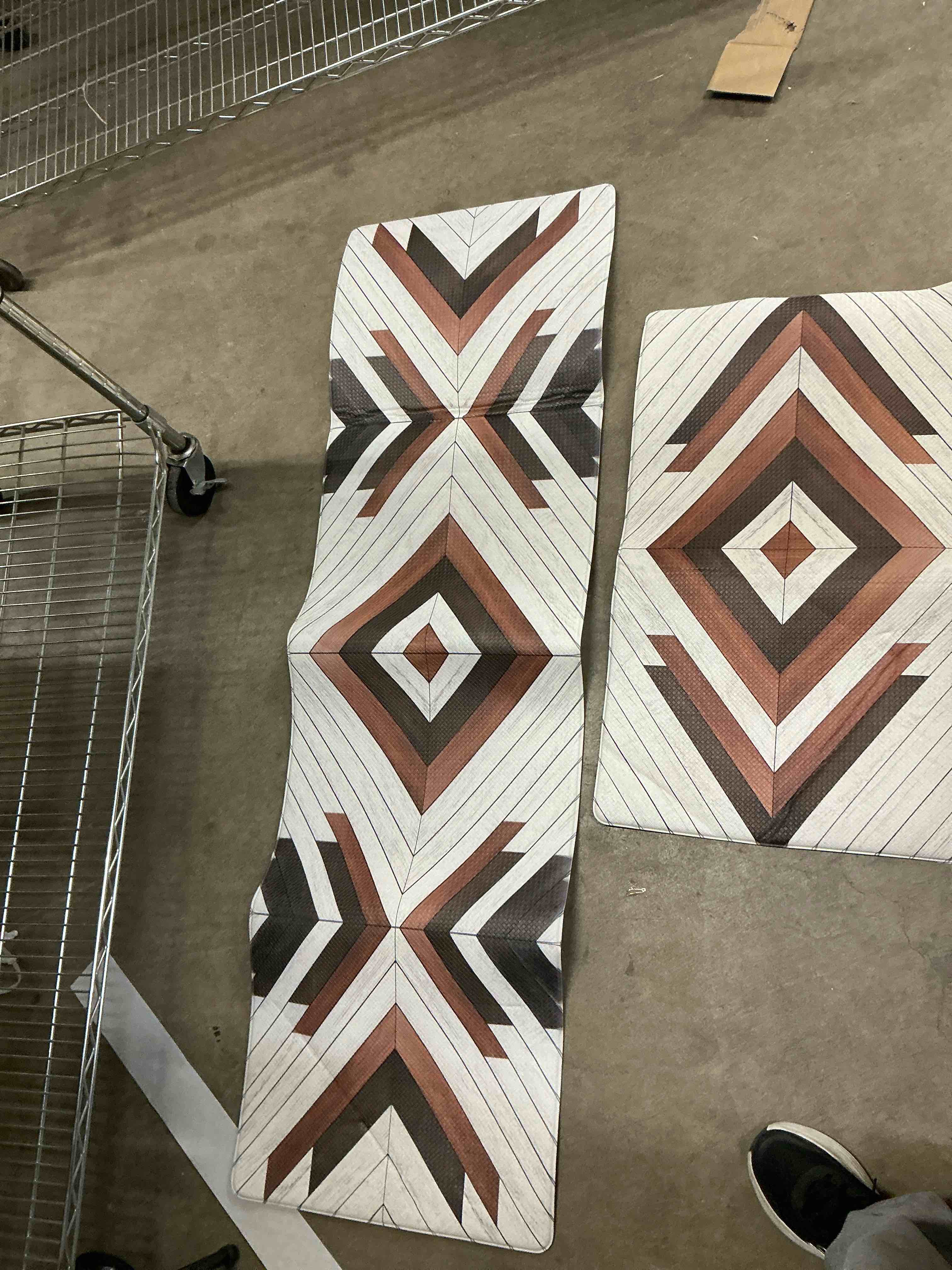 Condition photo showing Good Condition for Boho Aztec Kitchen Rugs Mats Set of 2 Anti Fatigue Cushioned Long Kitchen Mats for Floor Rustic Western Kitchen Rugs Farmhouse Style Non Slip Waterproof Comfort Standing Mat for Sink Laundry