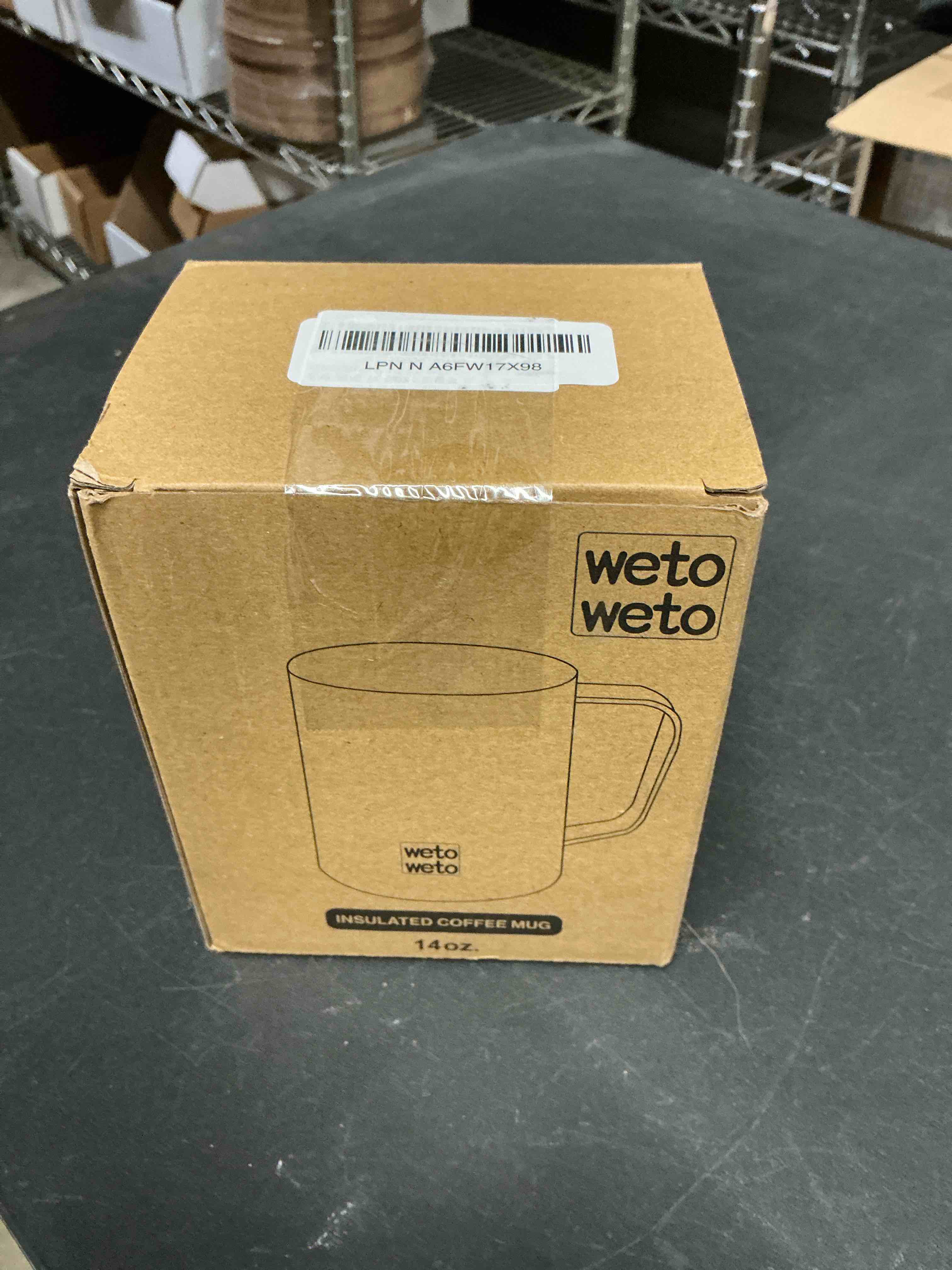 Condition photo showing New/Like New for WETOWETO Coffee Mug with Handle, 14oz Insulated Stainless Steel Coffee Travel Mug, Double Wall Vacuum Reusable Coffee Cup with Lid, Powder Coated Rose Gold A1-Rose Gold 1 Count (14 oz)