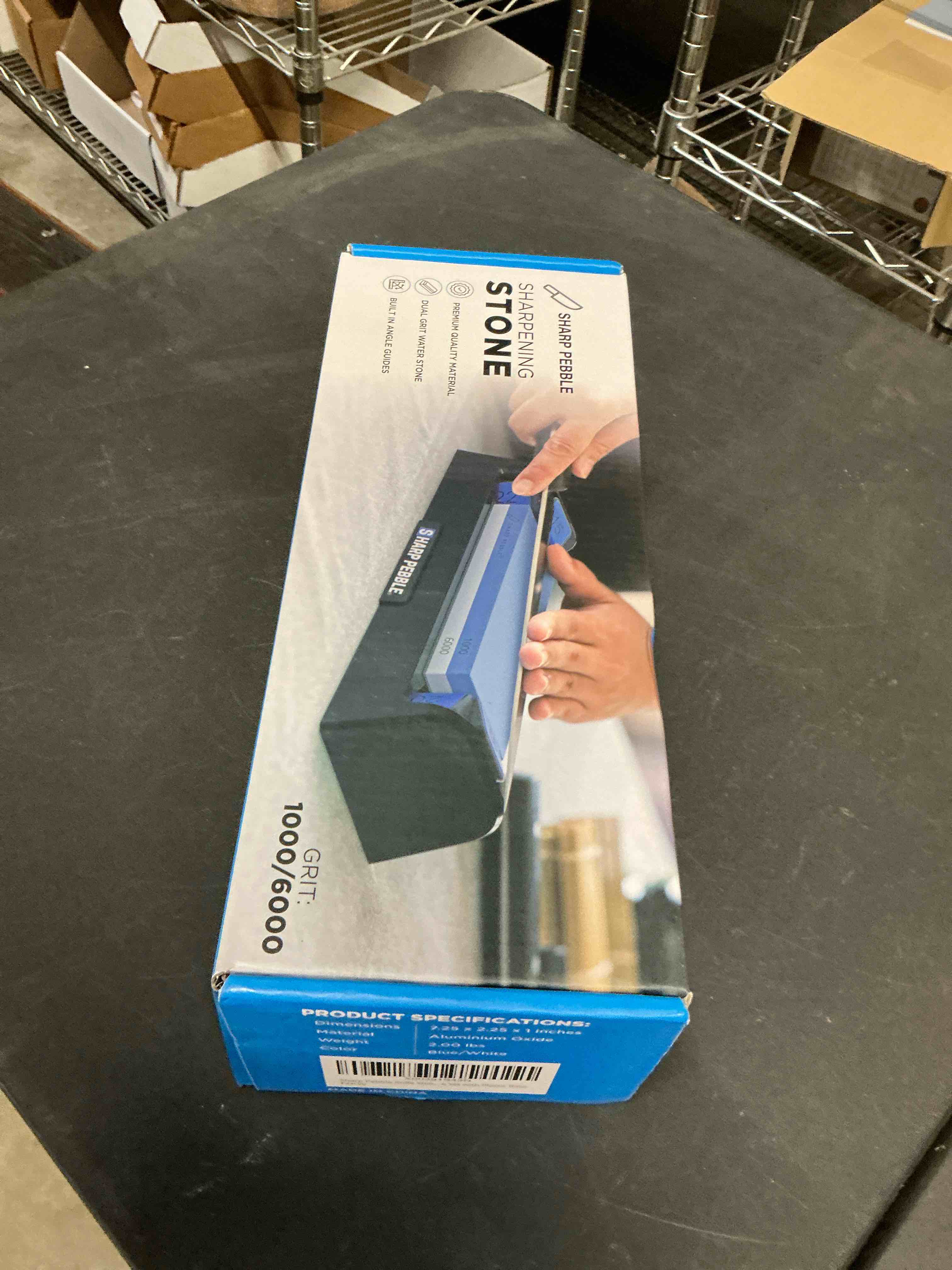 Condition photo showing New/Like New for Sharp Pebble Knife Sharpening Stone Kit-Grit 1000/6000 Wet Stone-Built In Angle Guides 15/17/20/22 Degrees- Professional Whetstone Knife Sharpener Stone Set with Plastic Base