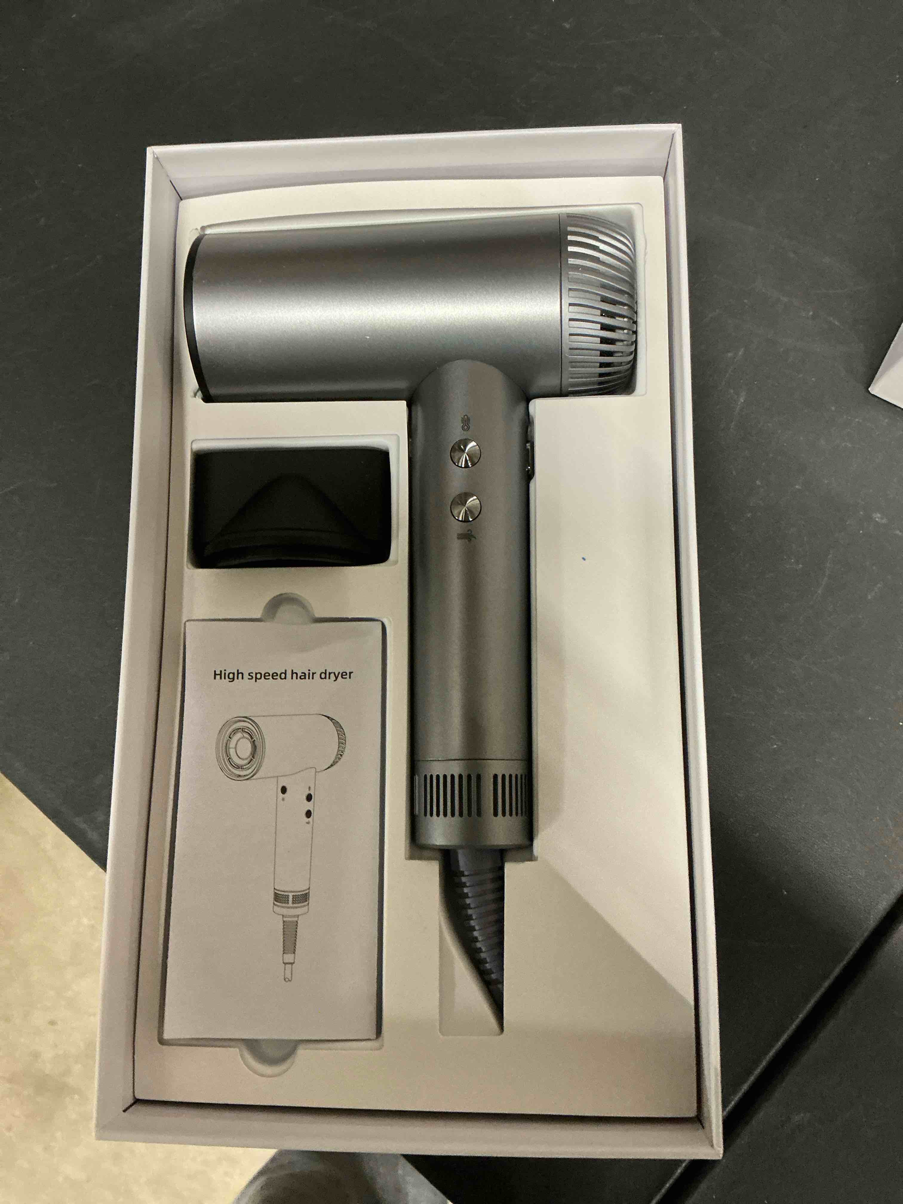 Condition photo showing New/Like New for 2026 Hair Dryer, 200,000 RPM Professional High Speed Blow Dryer with Diffuser for Women, 1200M Negative Ionic Hair Dryer with Brushless Motor, Low Noise Hair Blow Dryer for Home Travel Salon,Gray