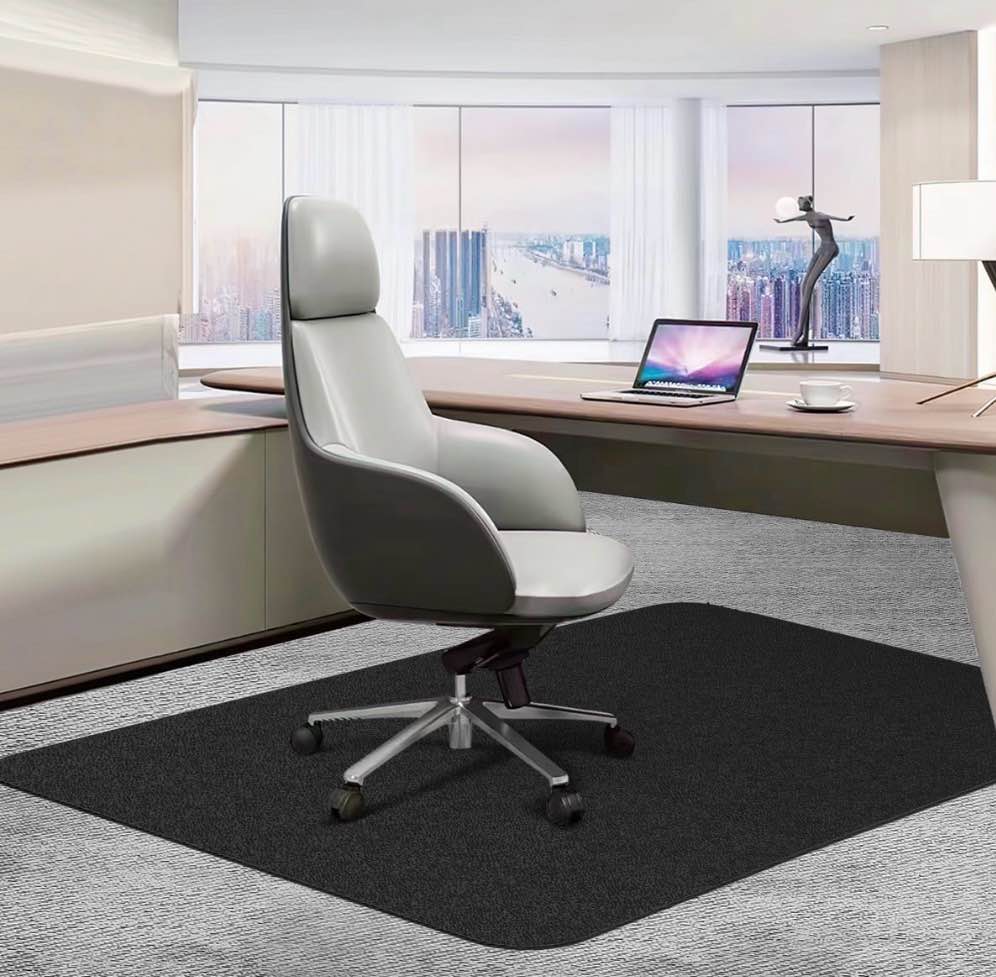 gped office chair mat for carpet, 36" x 48" rectangle carpet protector mat, sturdy carpet chair mat with studs for office, home and gaming floor?black?