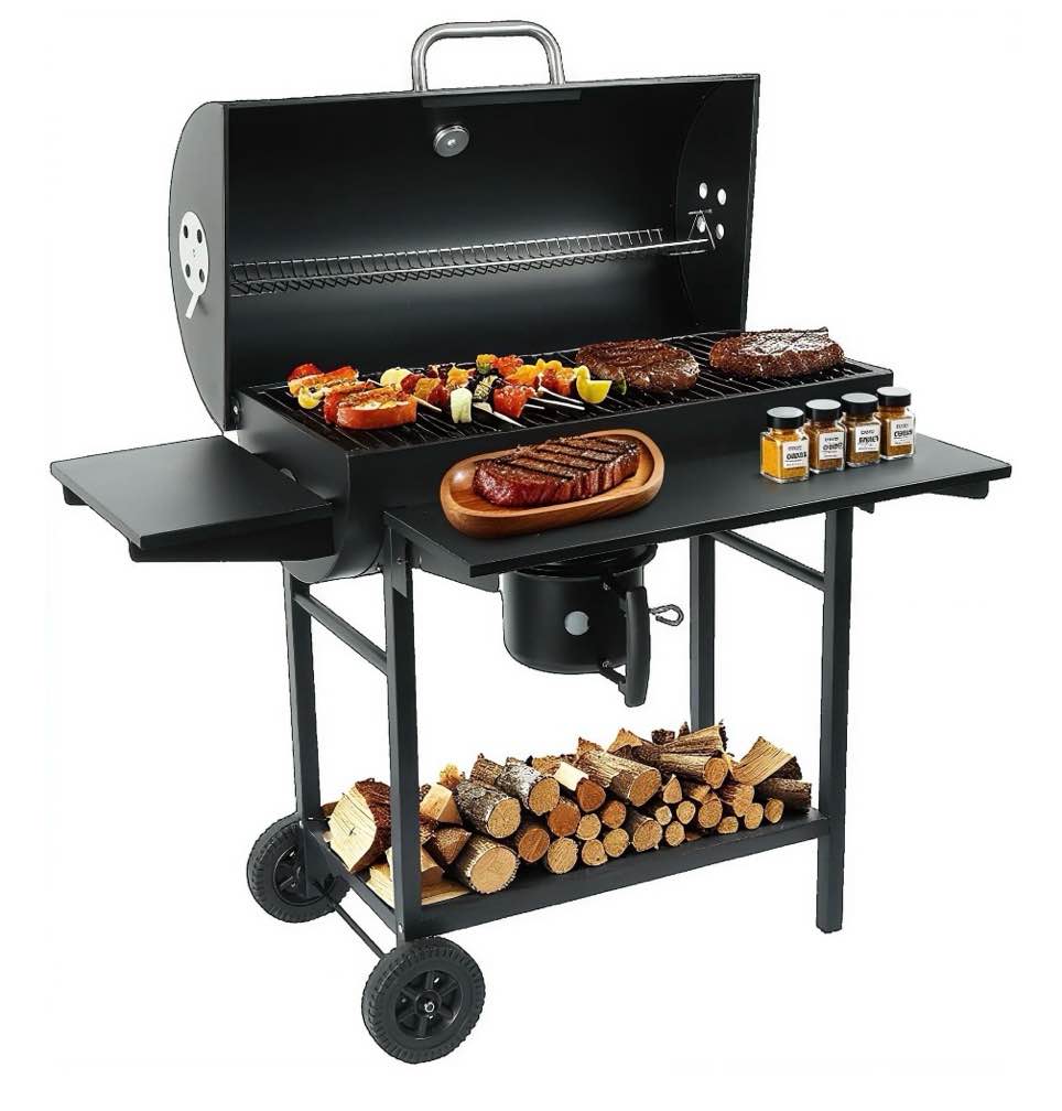 laravist portable charcoal grill, 589.32 sq in cooking area with foldable side tables & removable ash pan