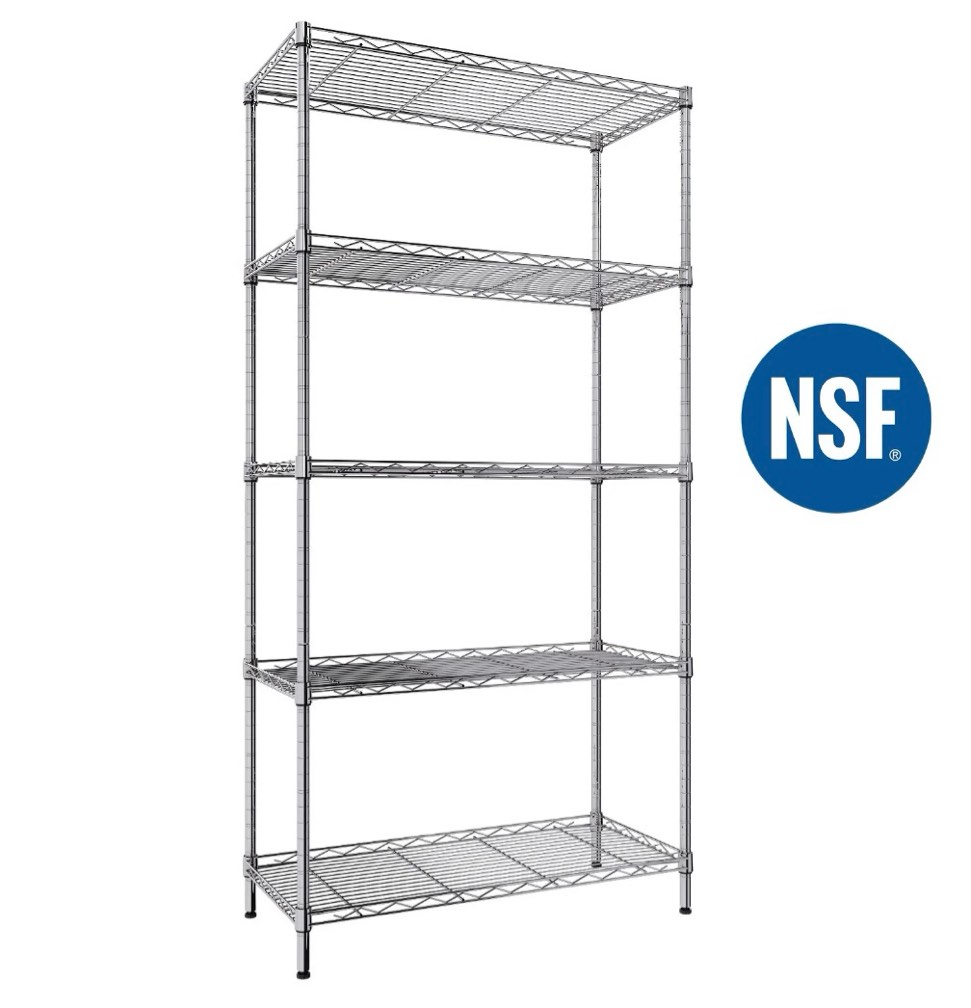ktaxon 5-tier wire shelving unit steel storage rack for garage office kitchen silver 30 w x 14 d x 60 h