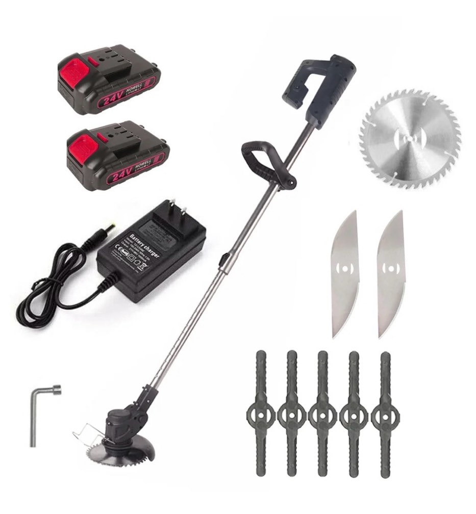 paddsun electric weed eater lawn edger cordless grass string trimmer cutter 24v &battery