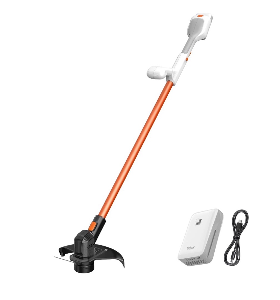 litheli 20v 12" cordless string trimmer, battery powered grass trimmer & wheeled edger, with 2.5ah battery, for garden, yard and farm