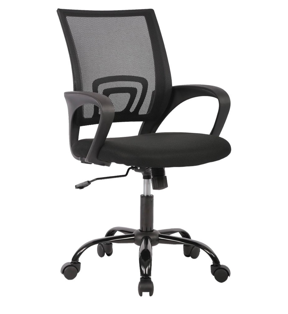 JONPONY Ergonomic Office Chair, Lumbar Support, Adjustable Height with Armrests for Adults,Black