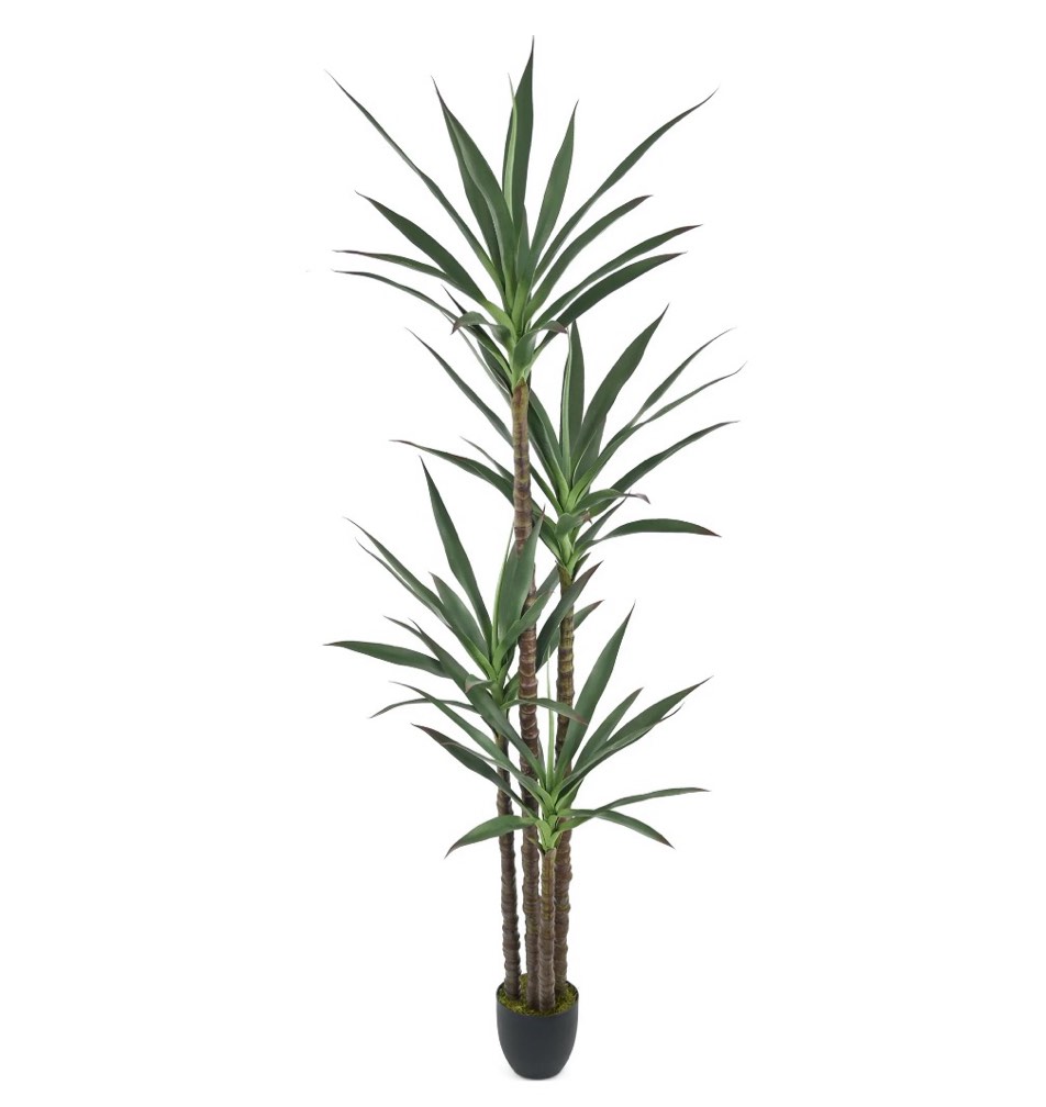 7ft artificial tree faux agave plant indoor tall faux plant with 4 heads in potted silk fake tree for home living rome office decor housewarming