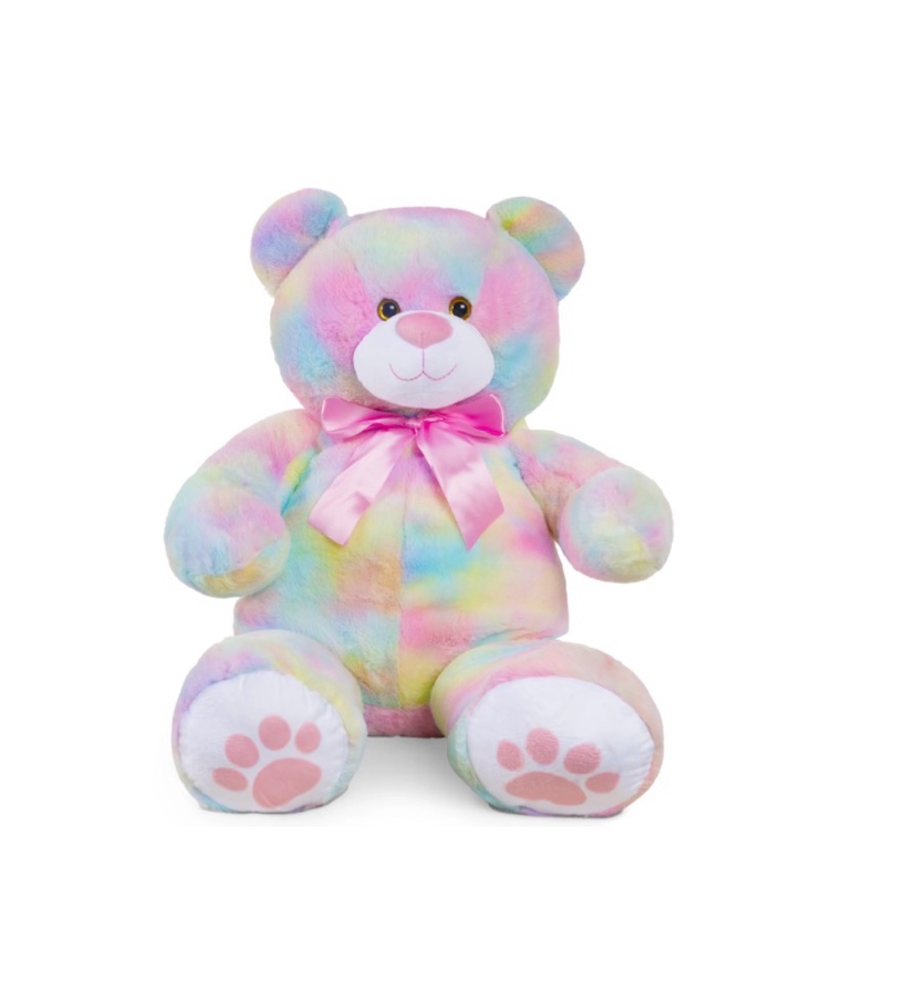 Best Choice Products 35in Giant Soft Plush Teddy Bear Stuffed Animal Toy w/ Bow Tie, Footprints - Pastel