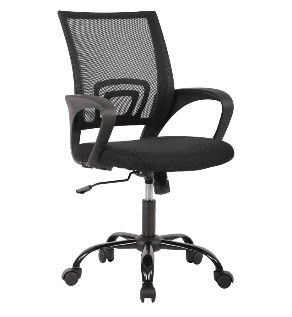 JONPONY Ergonomic Office Chair, Lumbar Support, Adjustable Height with Armrests for Adults,Black