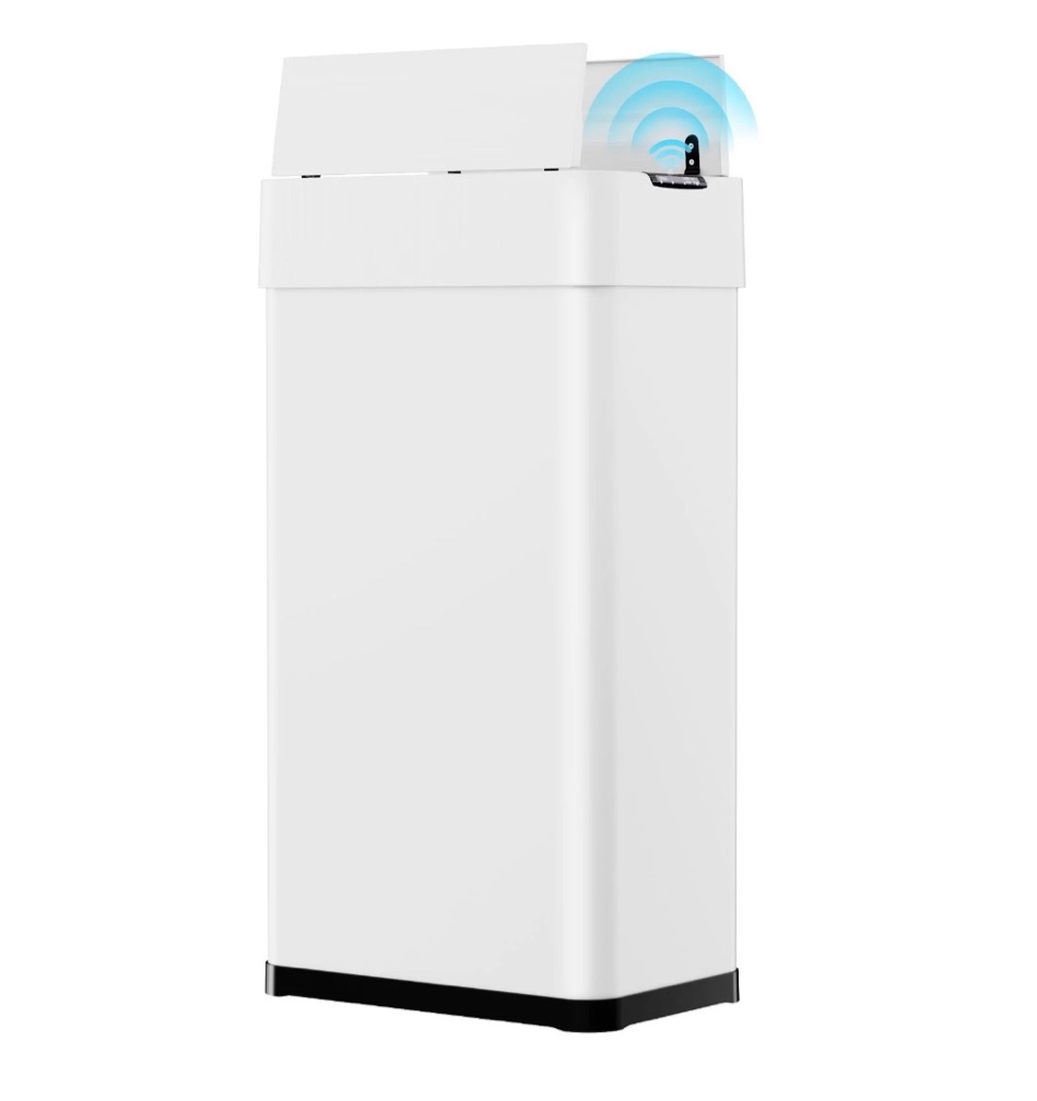 pirecart automatic trash can  21.1 gallon sensor motion stainless steel garbage bin  touchless brushed wastebasket with butterfly lid  display light