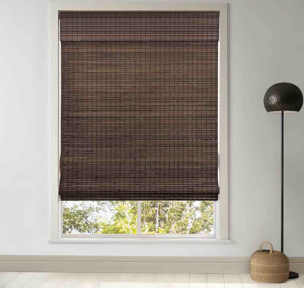 LazBlinds Cordless Bamboo Roman Shades  Privacy Blinds for Interior Windows  Room Darkening Roll Up Bamboo Blinds for Home & Patio  46.5  W x 48  H  BDP-Espresso
