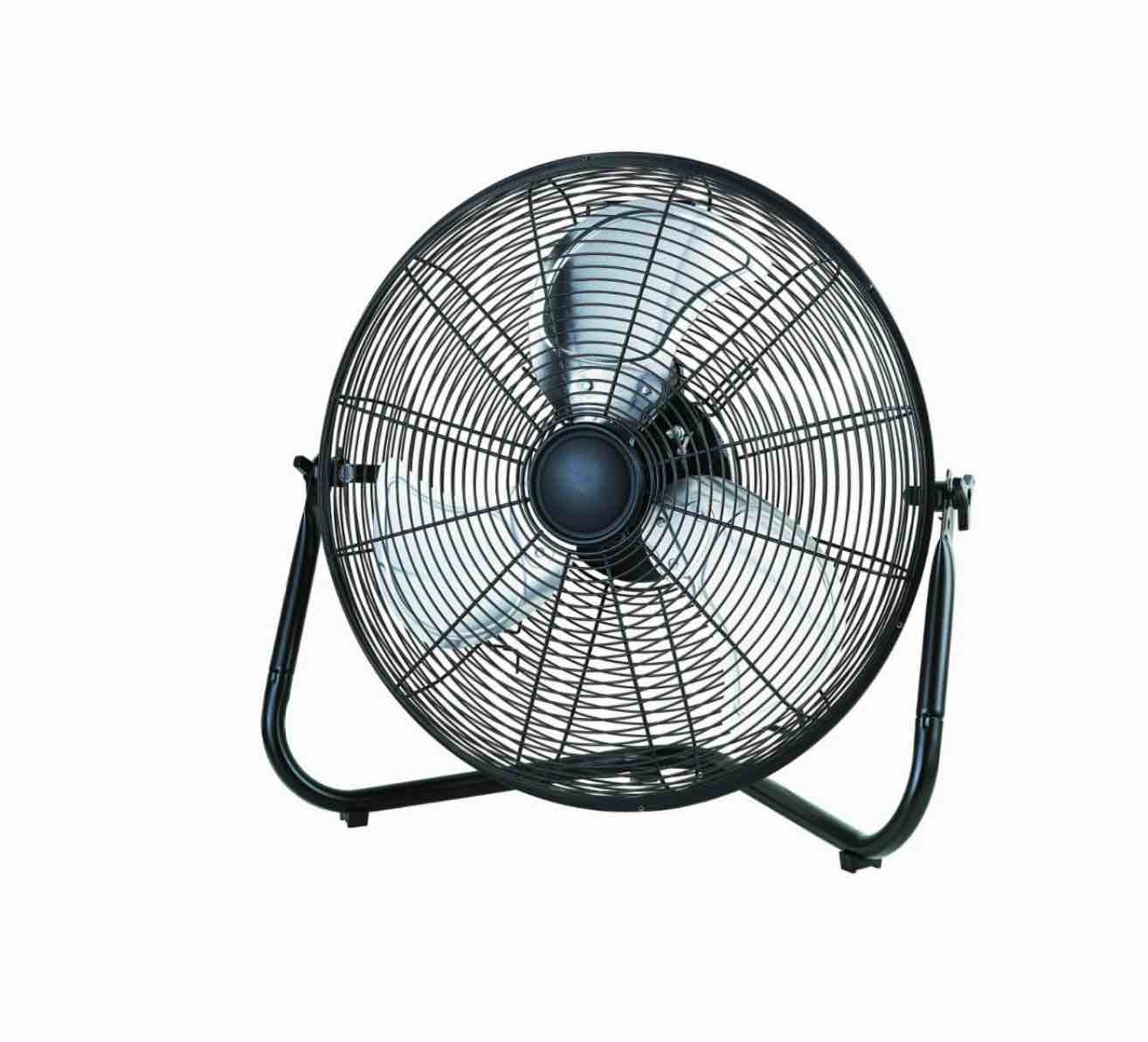 mainstays 20 inch 360 degree pivot high velocity steel floor fan , black