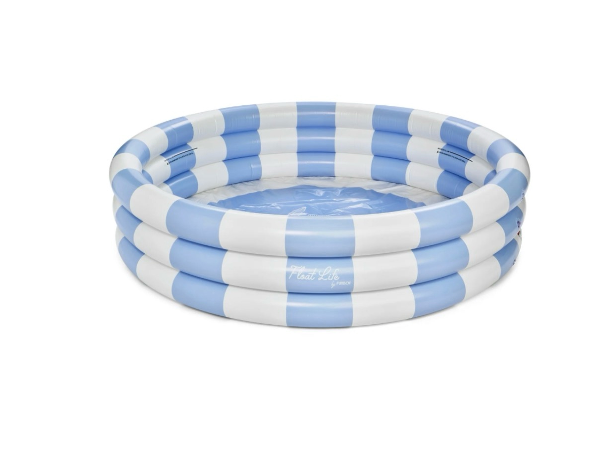 float life by funboy inflatable 3-ring pool blue stripe - summer breeze 65 diameter children 6+