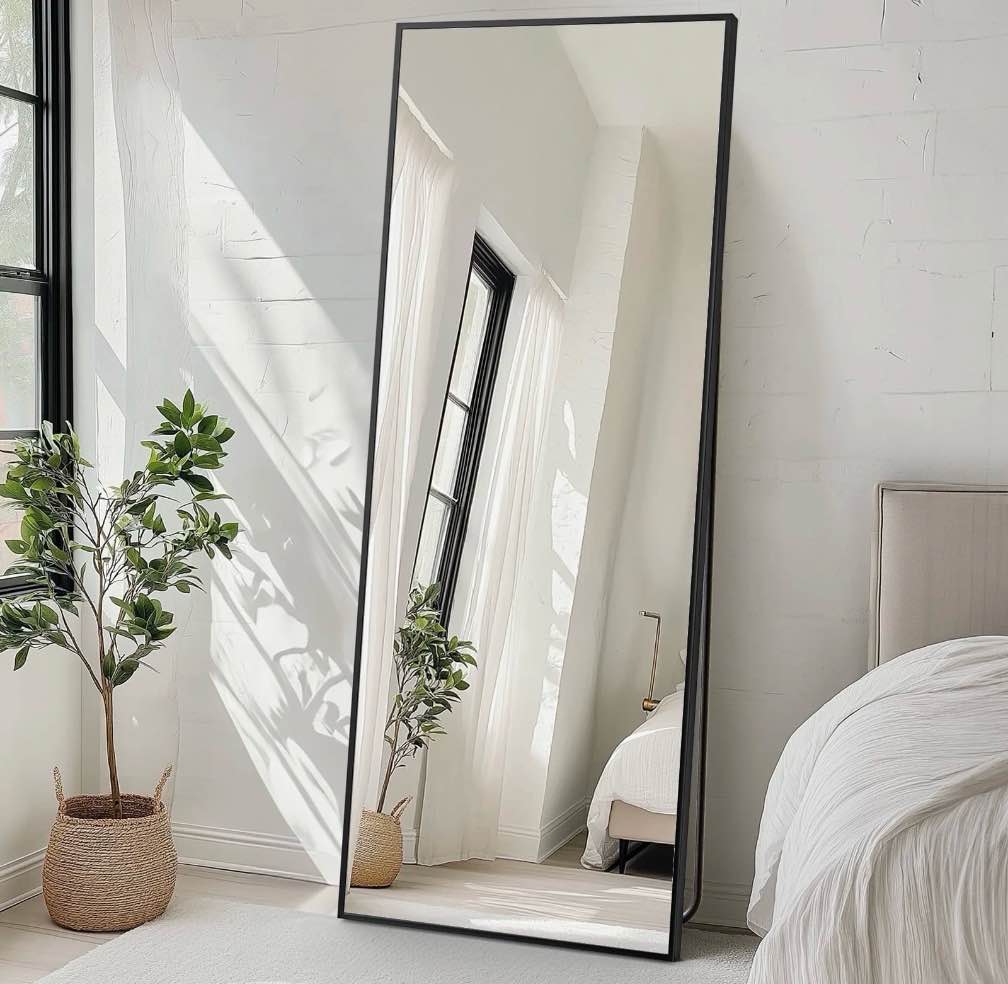 concetta 71 x26  rectangle full length mirror  full body standing mirror floor mirror  black