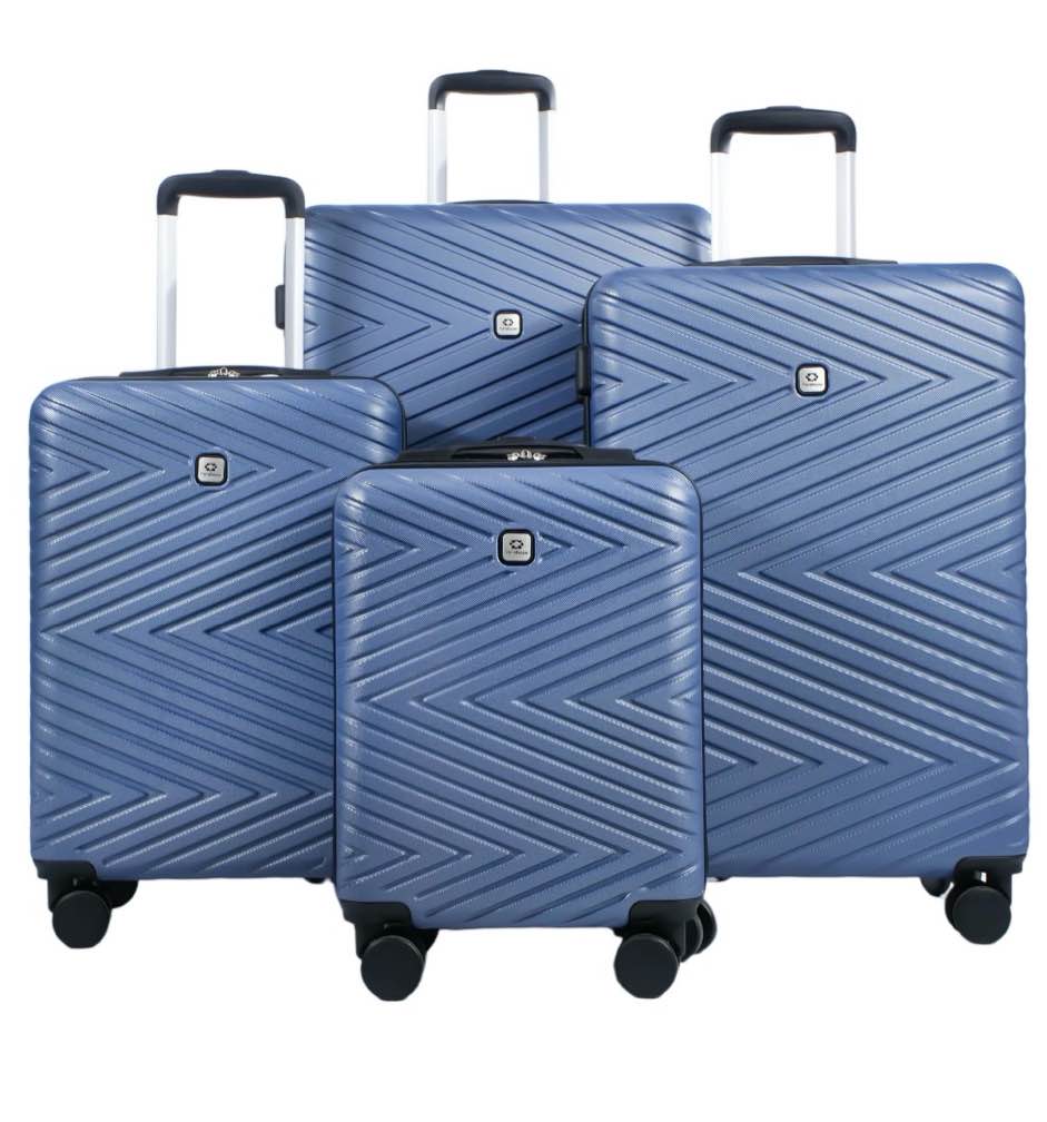 travelhouse 3 piece hardshell luggage set hardside lightweight suitcase with tsa lock spinner wheels.(blue)