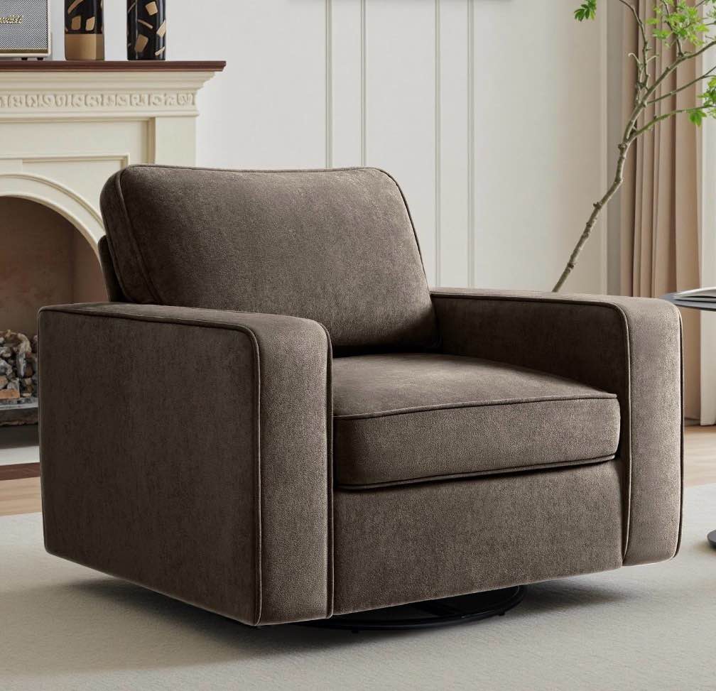 coolhut 360° swivel accent chair set of 1, 36.2" wide accent chair armchair, comfy upholstered single sofa chair for living room and bedroom, coffee