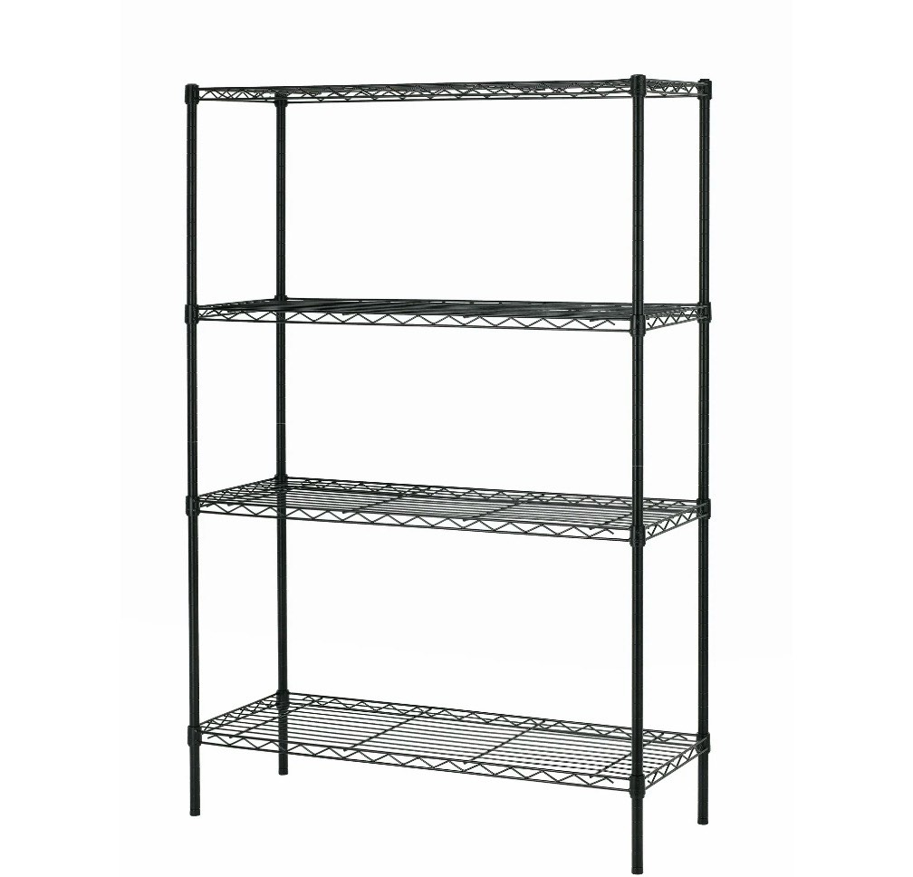 bestoffice 4 shelf wire shelving unit garage nsf wire shelf metal storage shelves heavy duty height adjustable for 1000 lbs capacity black