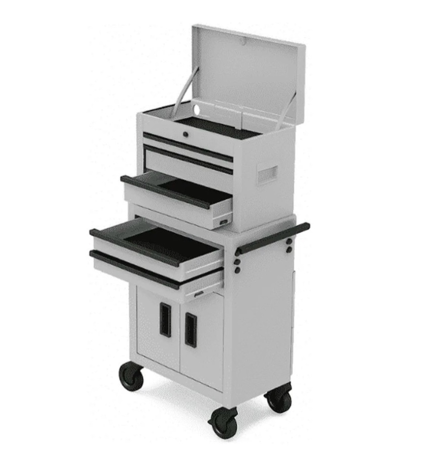 hyper tough 20-inch heavy duty steel tool chest, 300 lbs capacity, white