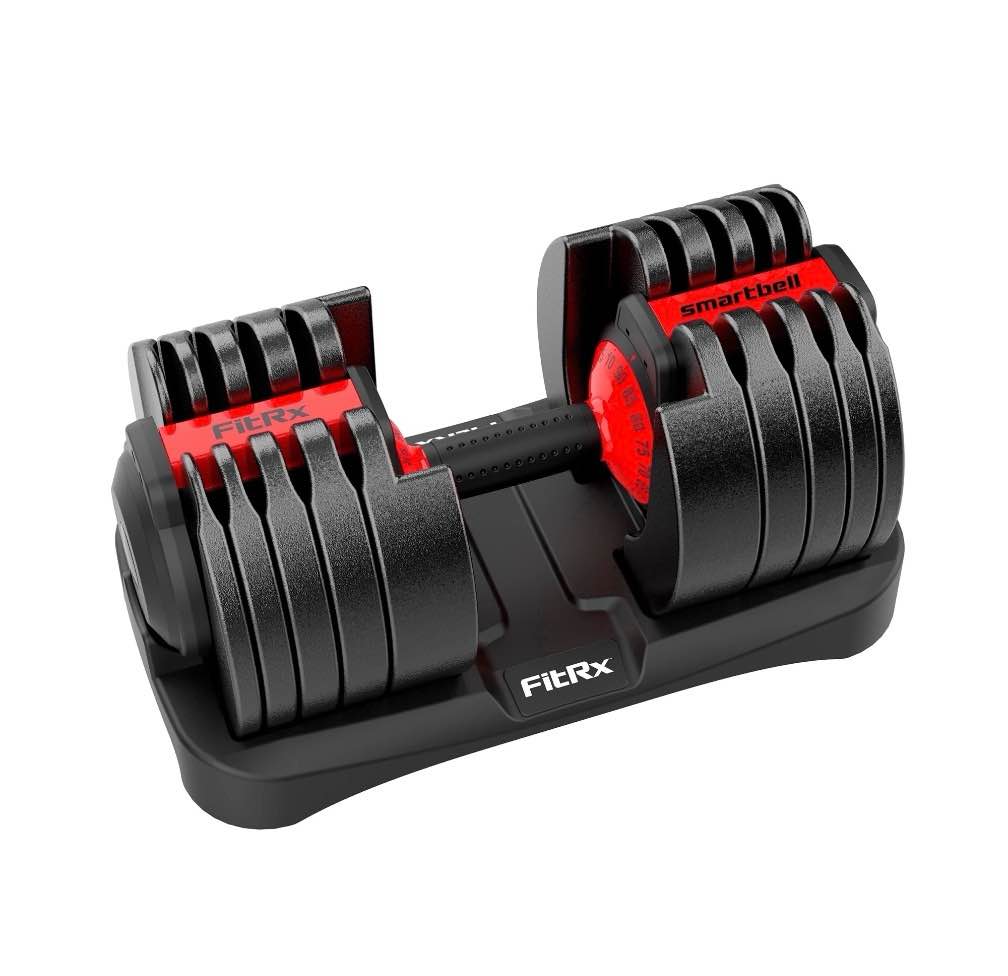 FitRx SmartBell XL, 90lb Adjustable Dumbbell Set with Quick-Select Weights for Home Gym